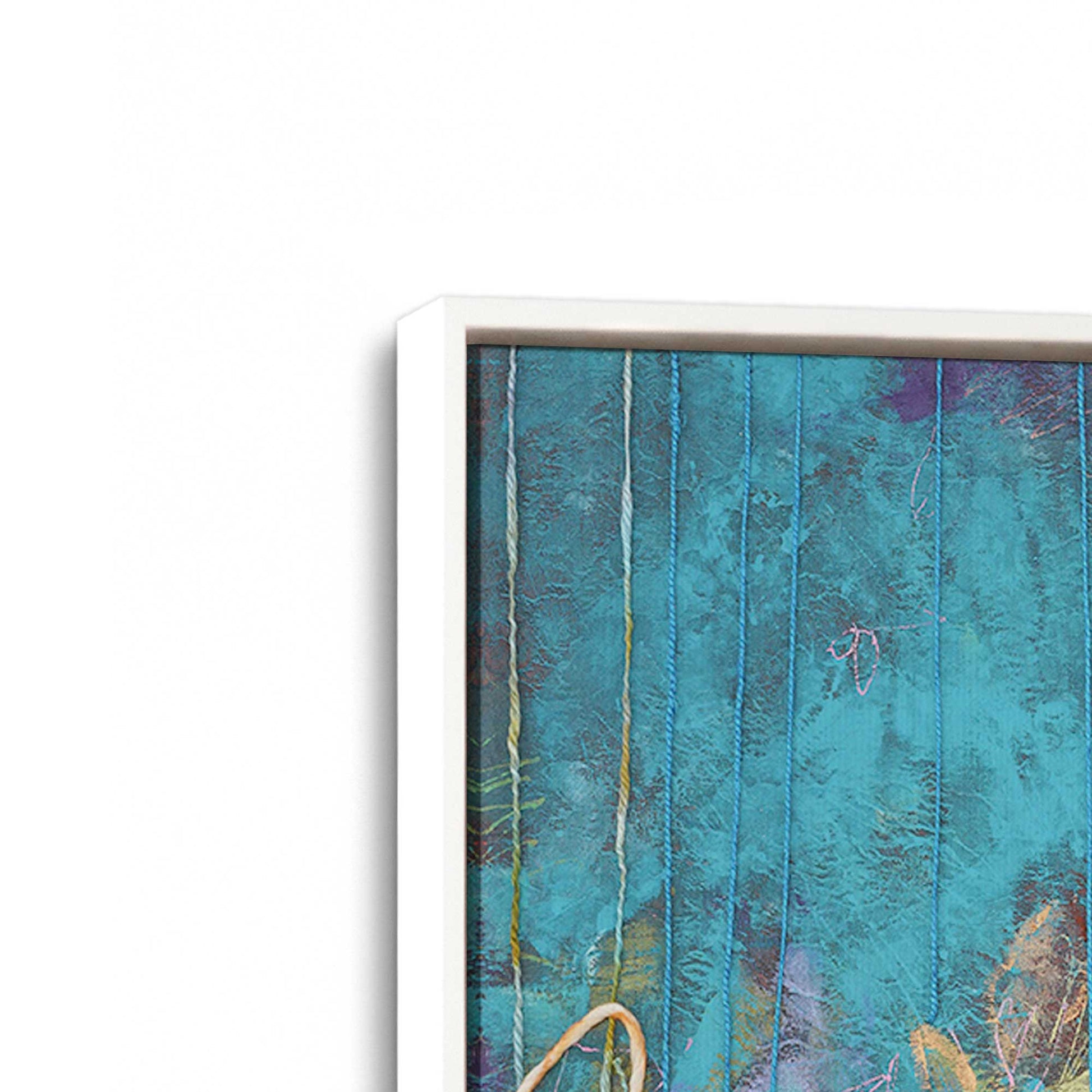 [Color:Opaque White], Picture of art in a White frame at an angle