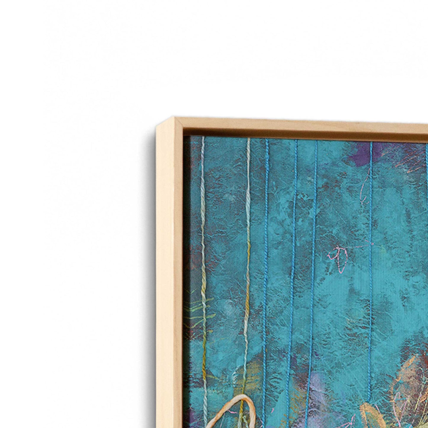 [Color:American Maple], Picture of art in a American Maple frame at an angle