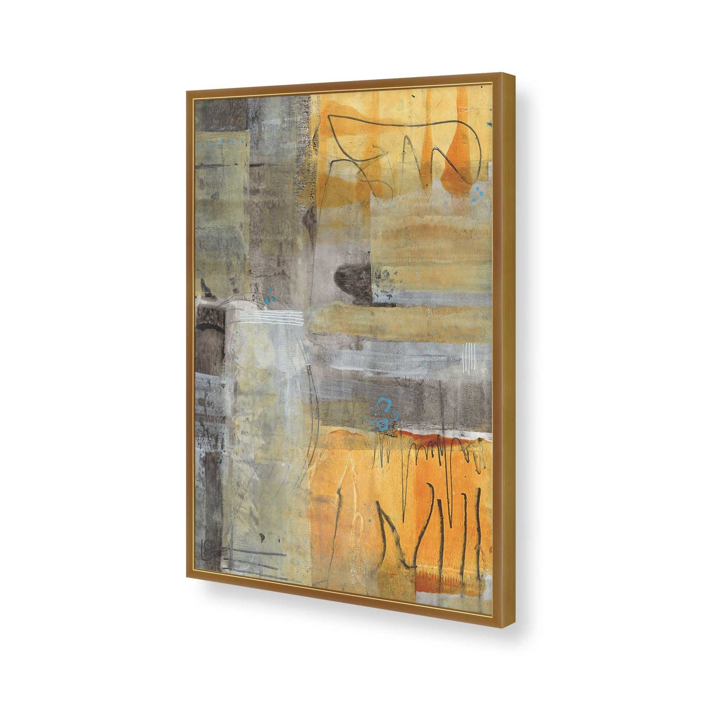 [Color:Polished Gold], Picture of art in a Polished Gold frame of the corner