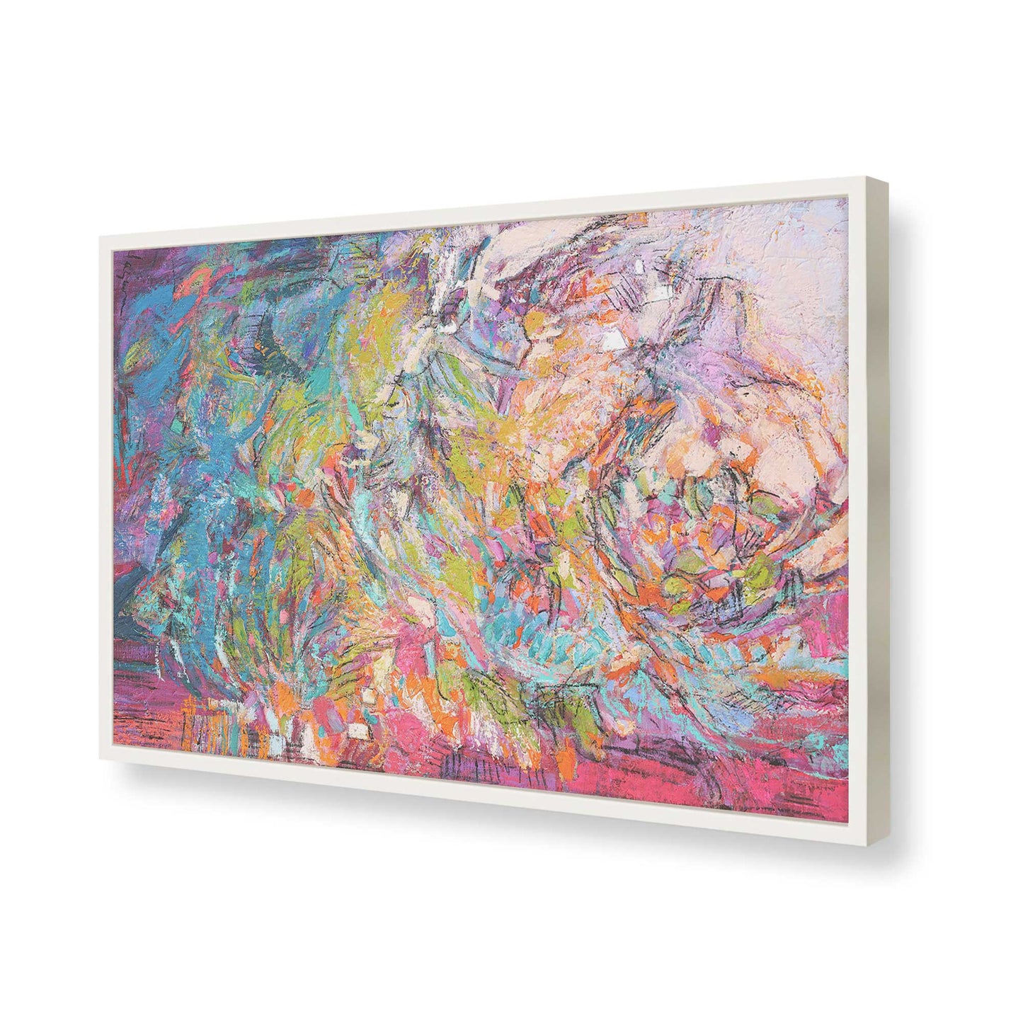 [Color:Opaque White], Picture of art in a Opaque White frame of the corner