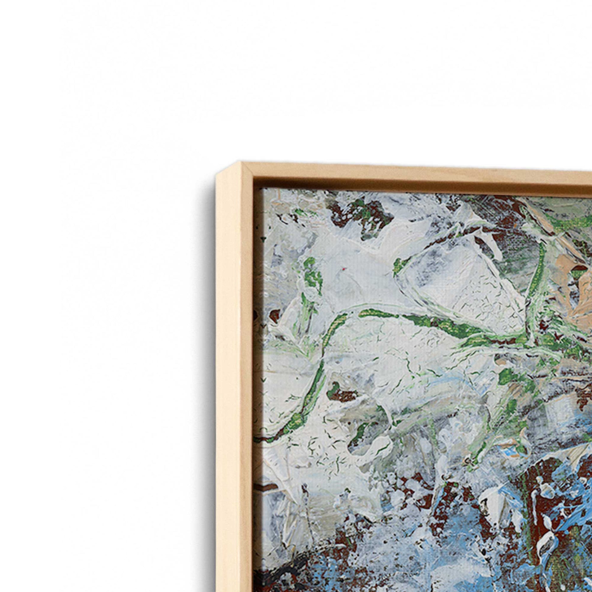[Color:American Maple], Picture of art in a American Maple frame at an angle