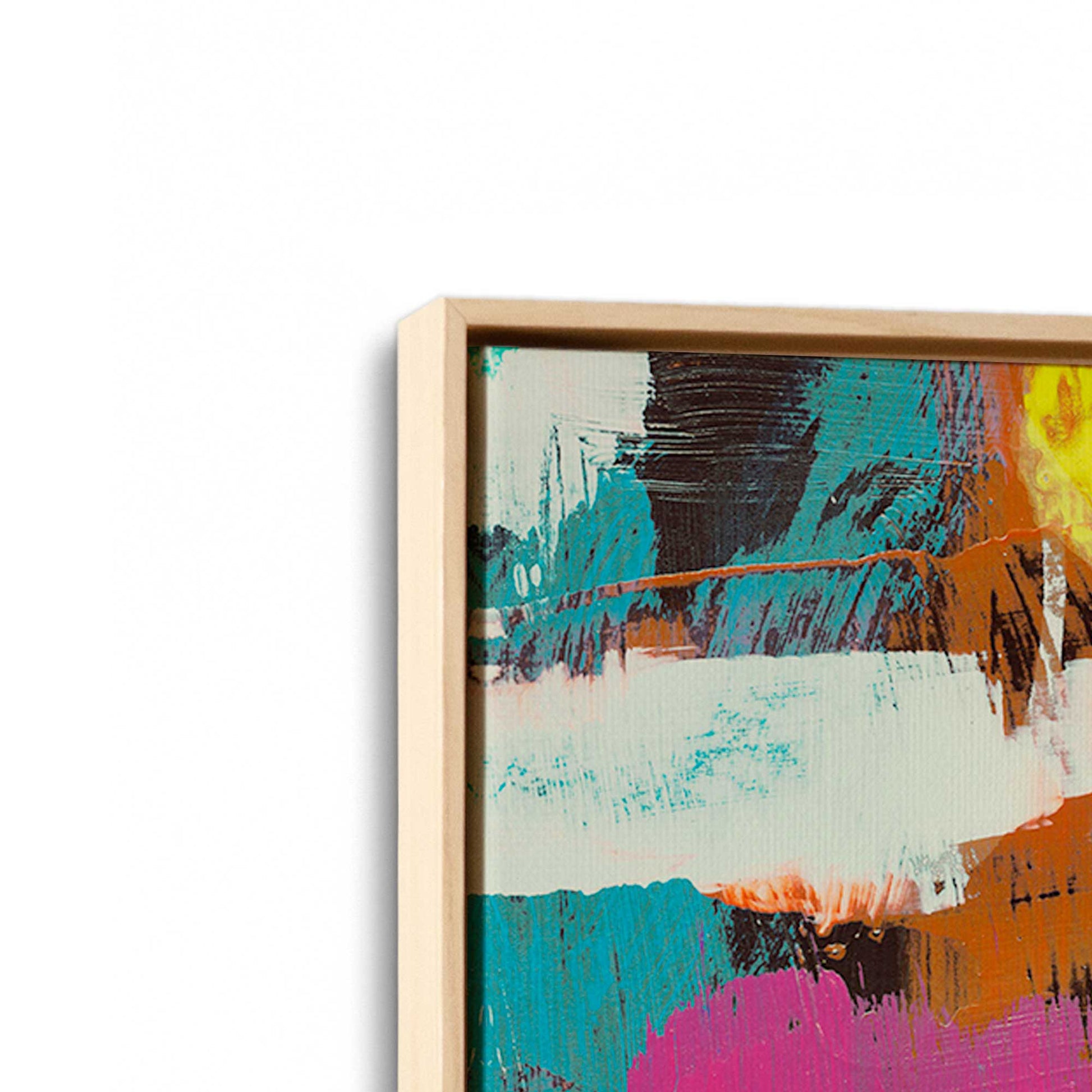 [Color:American Maple], Picture of art in a American Maple frame at an angle