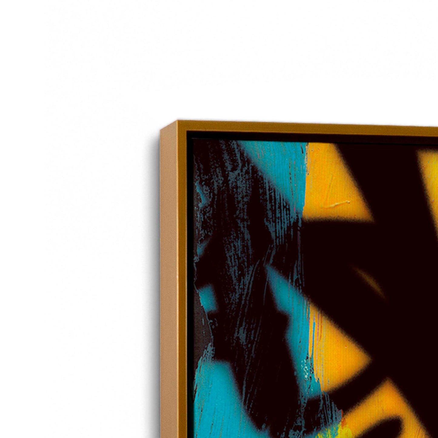 [Color:Polished Gold], Picture of art in a Polished Gold frame at an angle