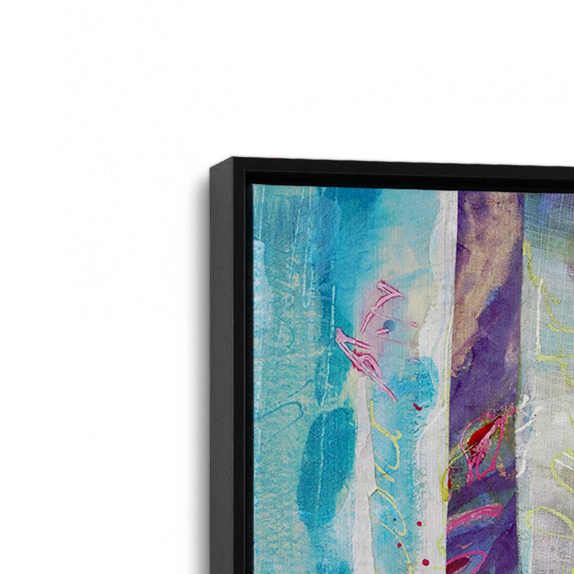 [Color:Satin Black], Picture of art in a Satin Black frame at an angle