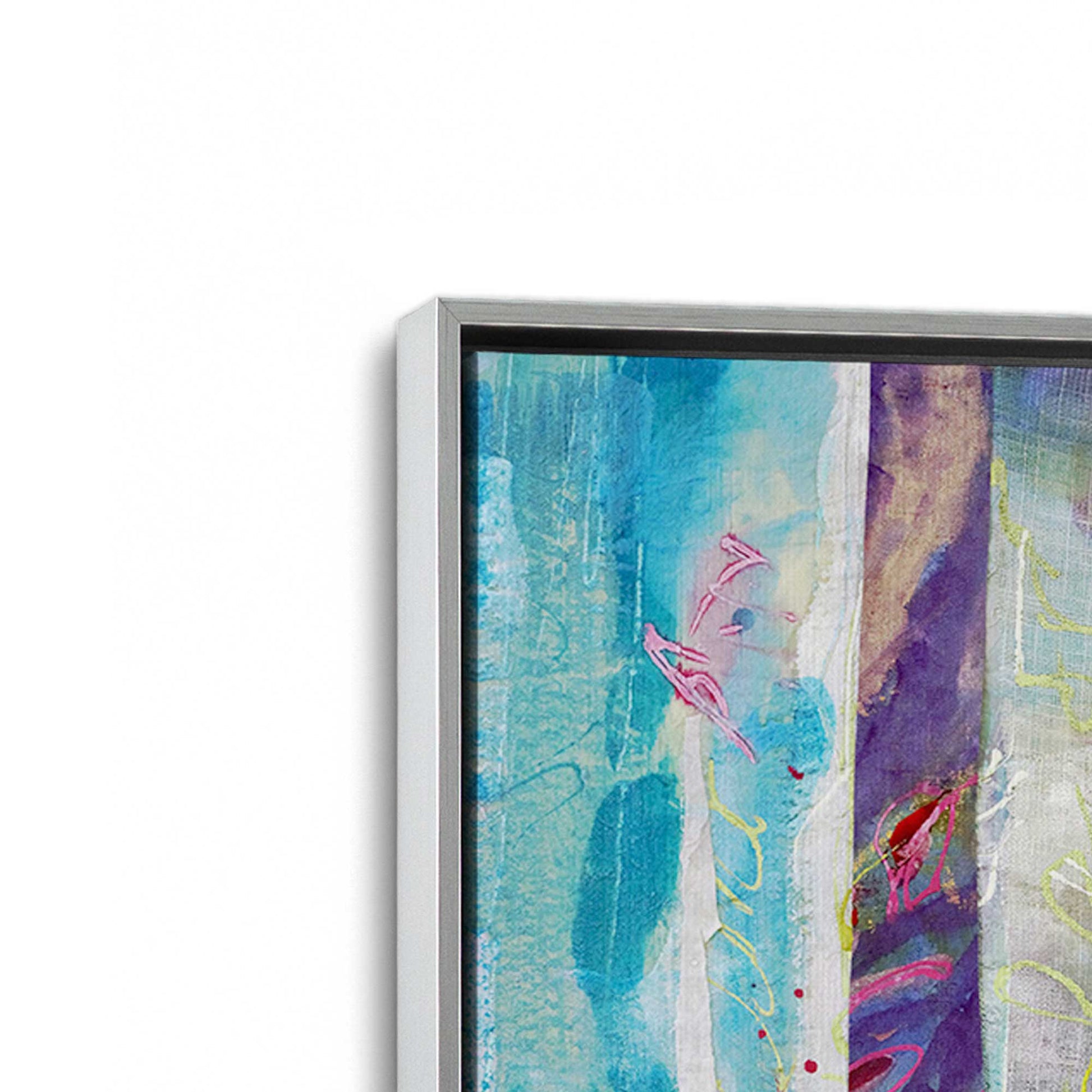 [Color:Polished Chrome], Picture of art in a Polished Chrome frame at an angle