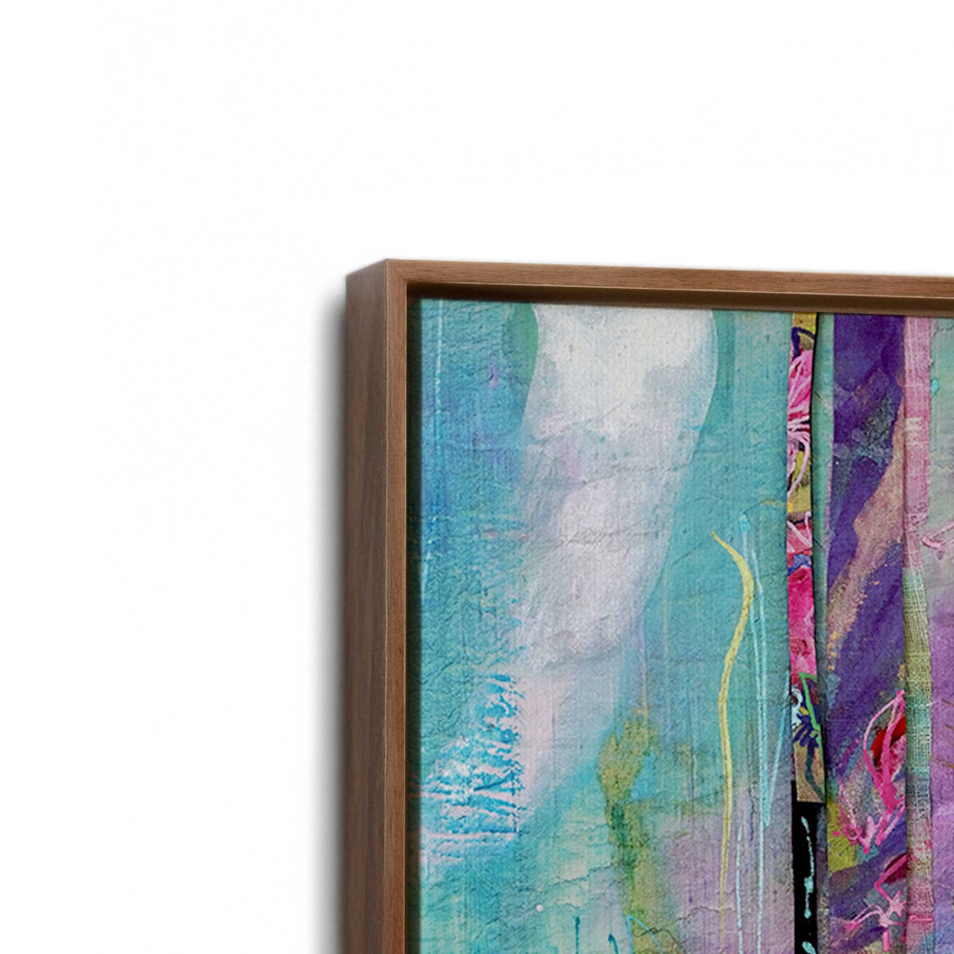 [Color:Walnut], Picture of art in a Walnut frame at an angle