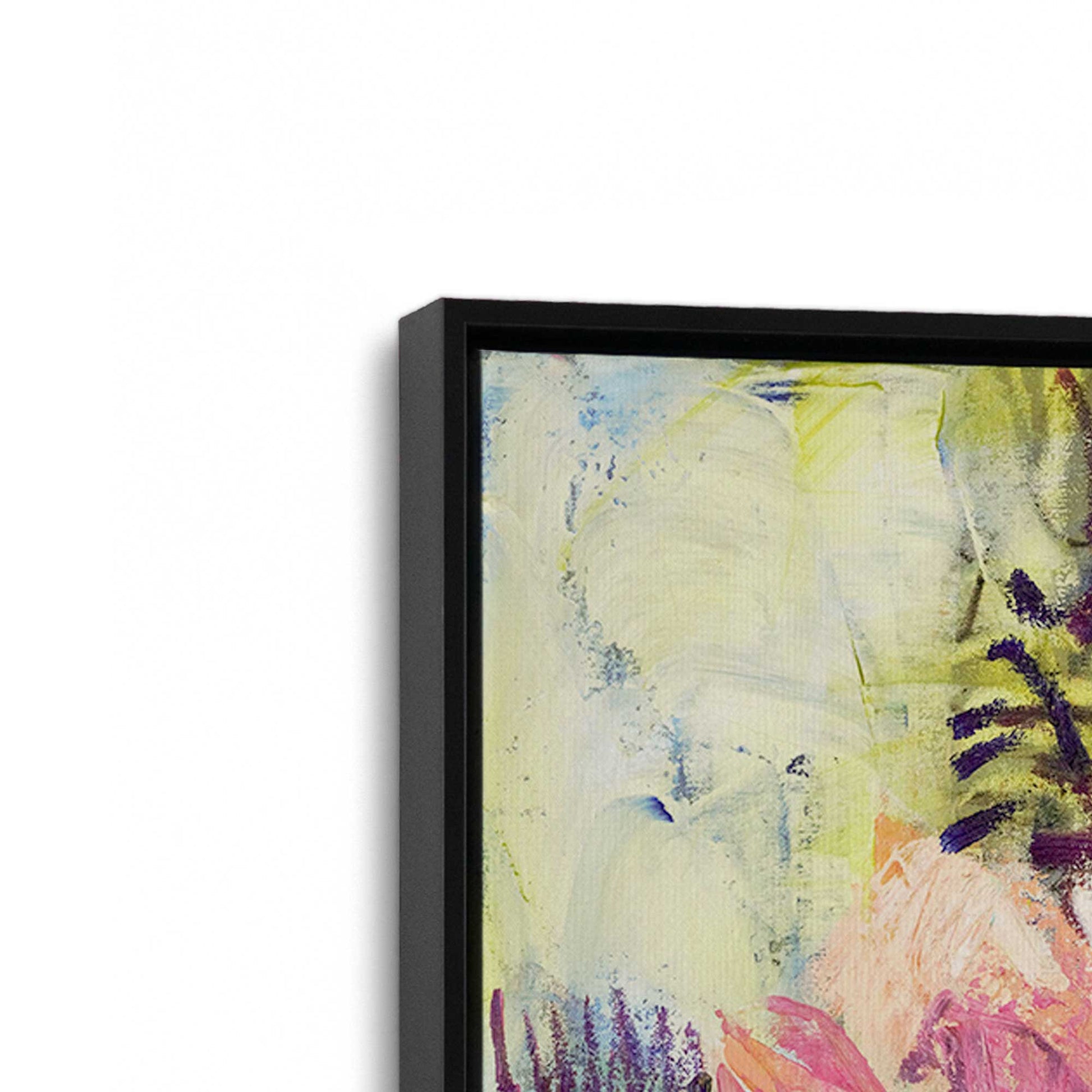 [Color:Satin Black], Picture of art in a Satin Black frame at an angle