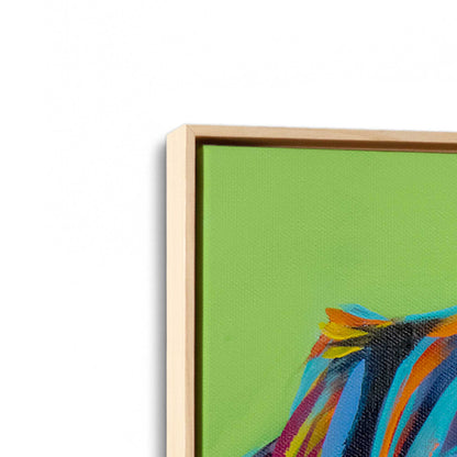 [Color:American Maple], Picture of art in a American Maple frame at an angle