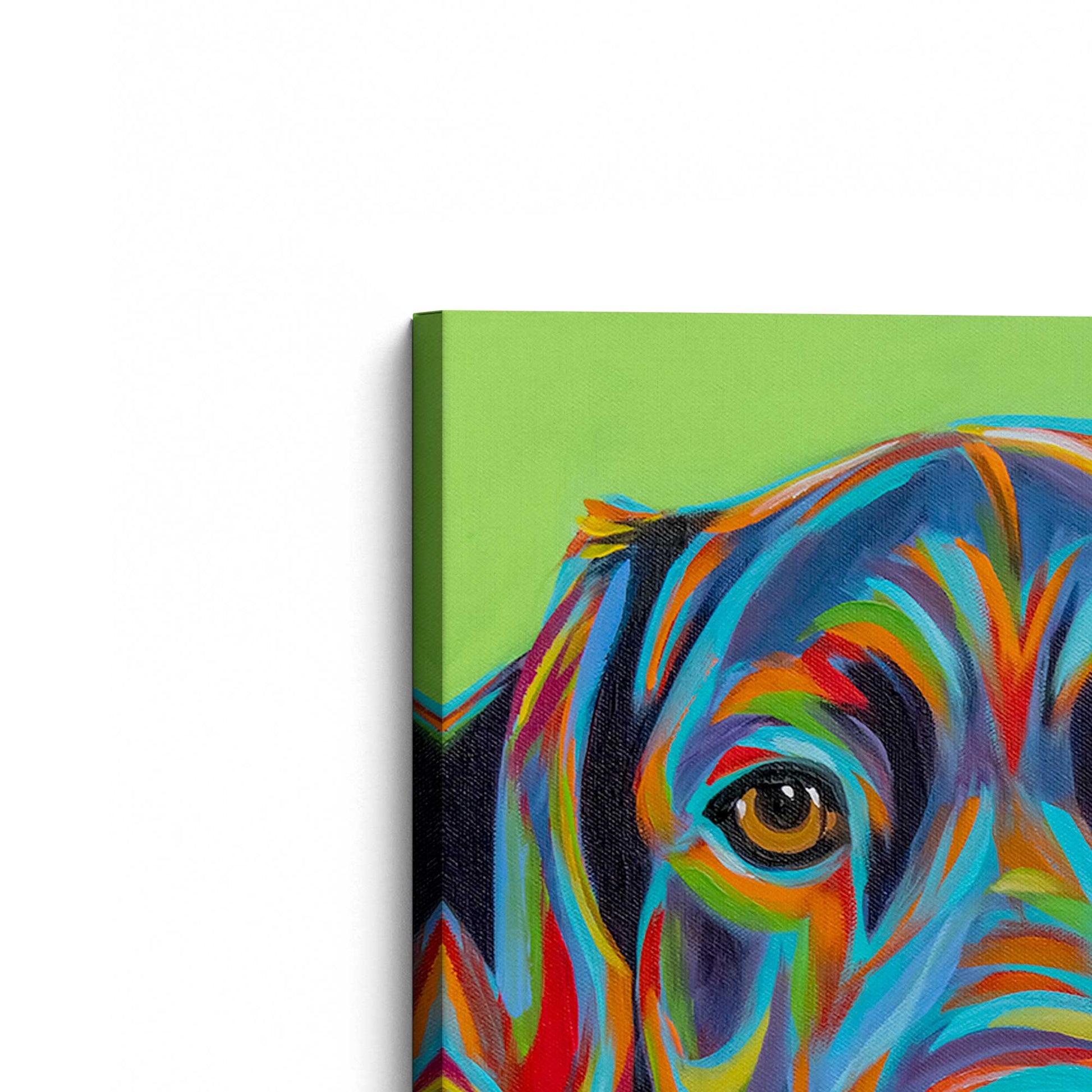 [Color:Stretched Canvas], Picture of the corner of the art