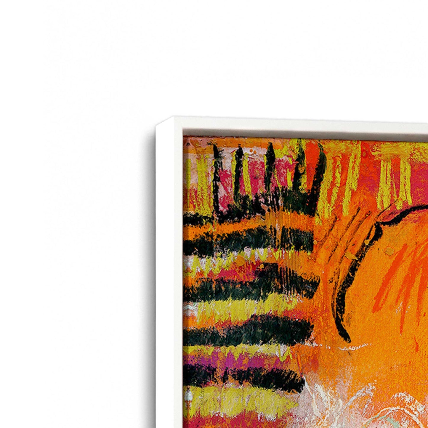 [Color:Opaque White], Picture of art in a White frame at an angle
