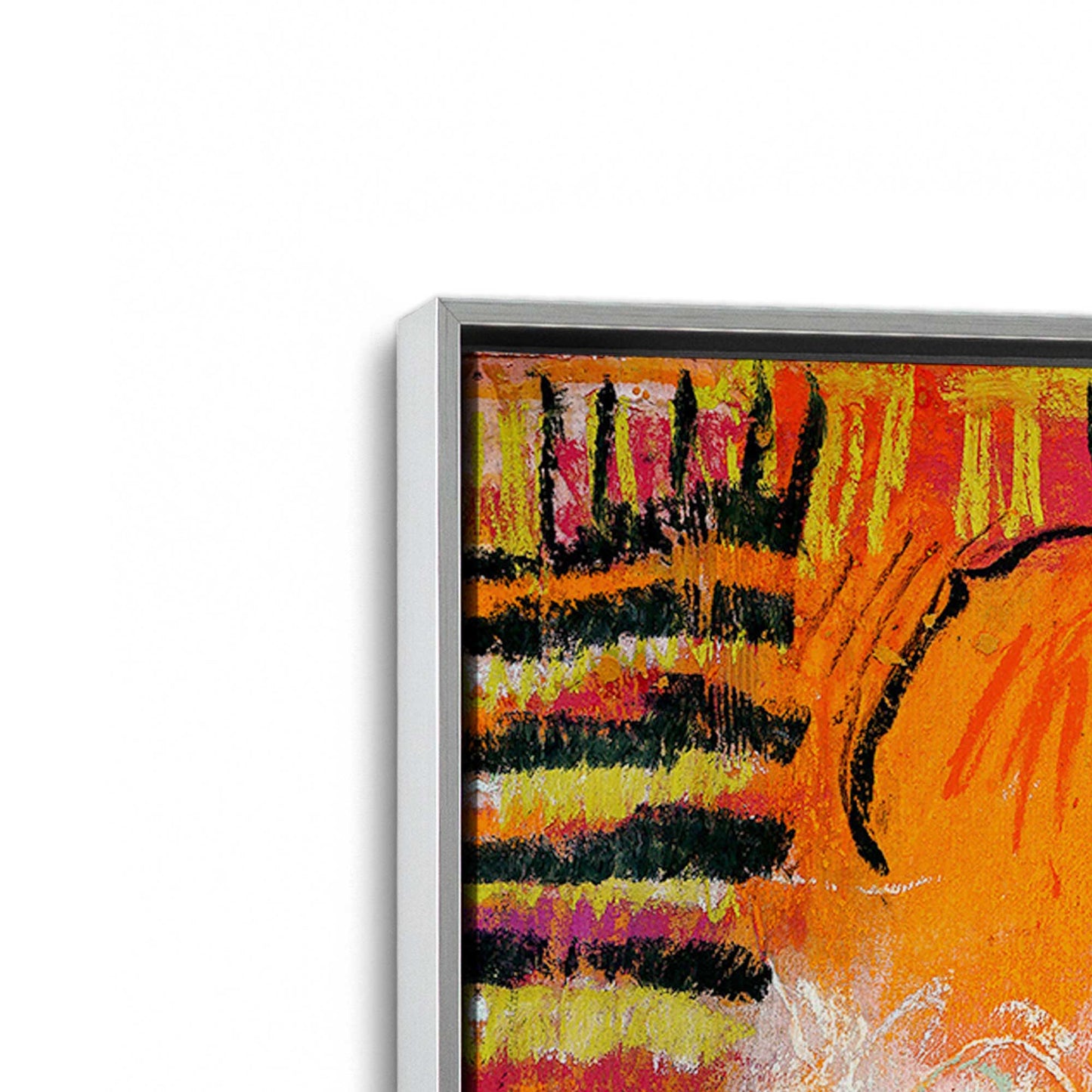 [Color:Polished Chrome], Picture of art in a Polished Chrome frame at an angle