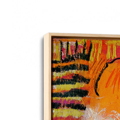 [Color:American Maple], Picture of art in a American Maple frame at an angle