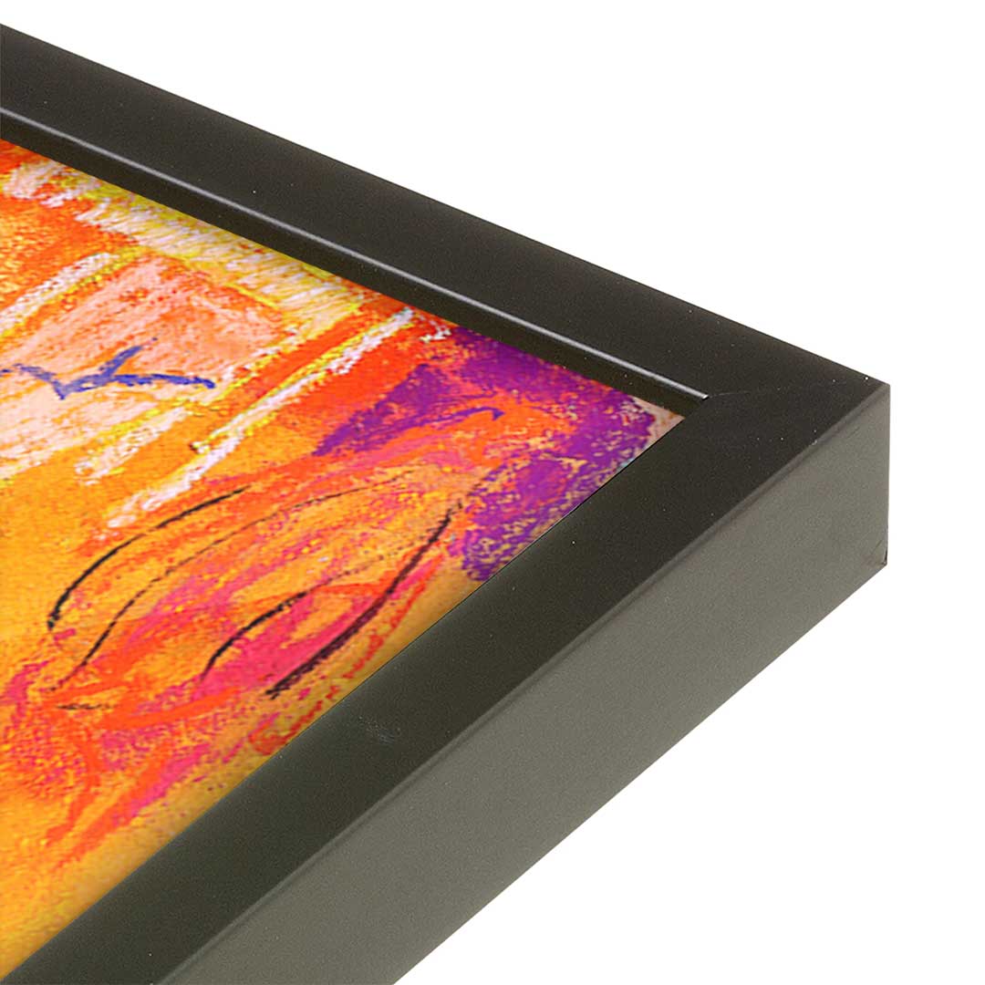[Color:Satin Black], Picture of art in a Satin Black frame at an angle