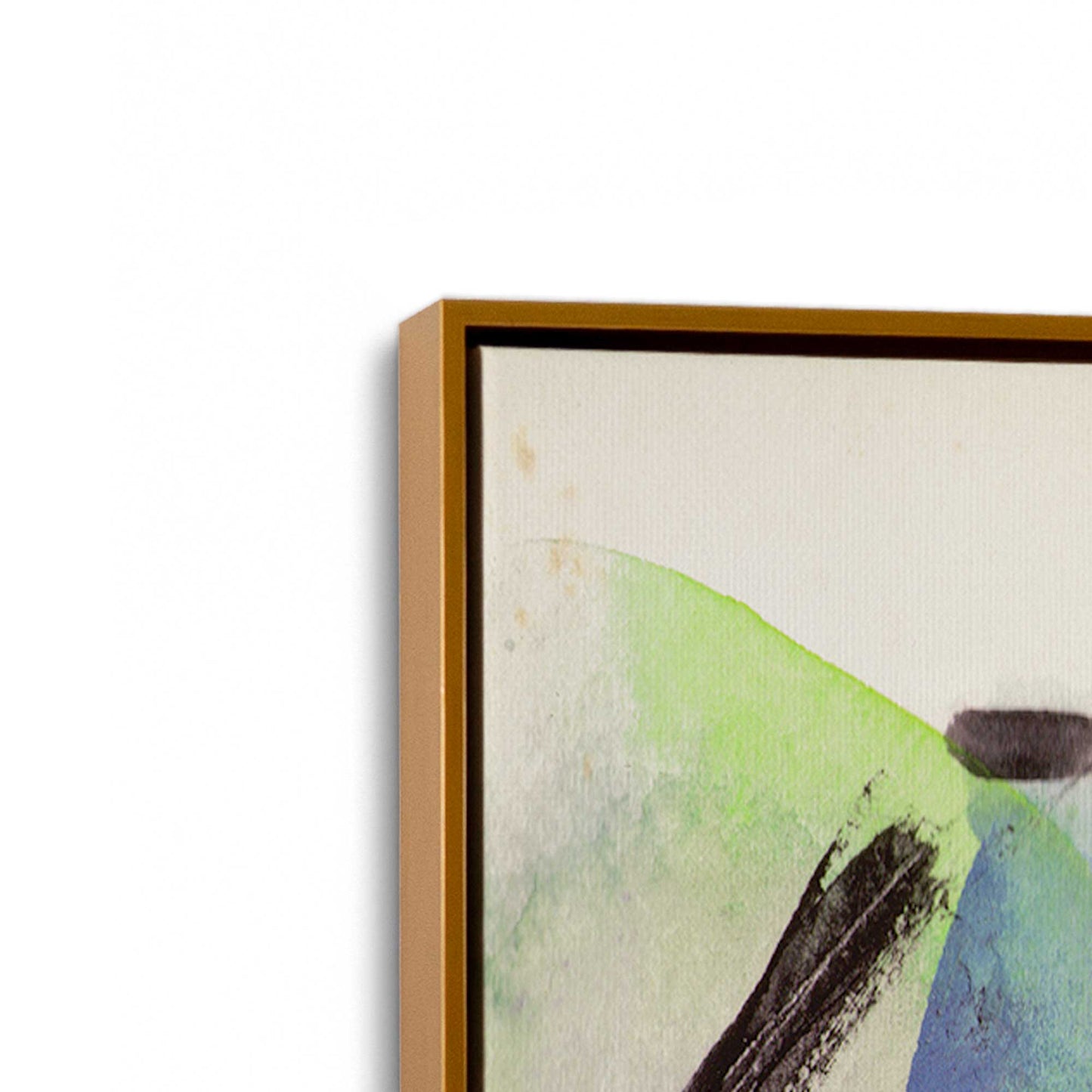 [Color:Polished Gold], Picture of art in a Polished Gold frame at an angle