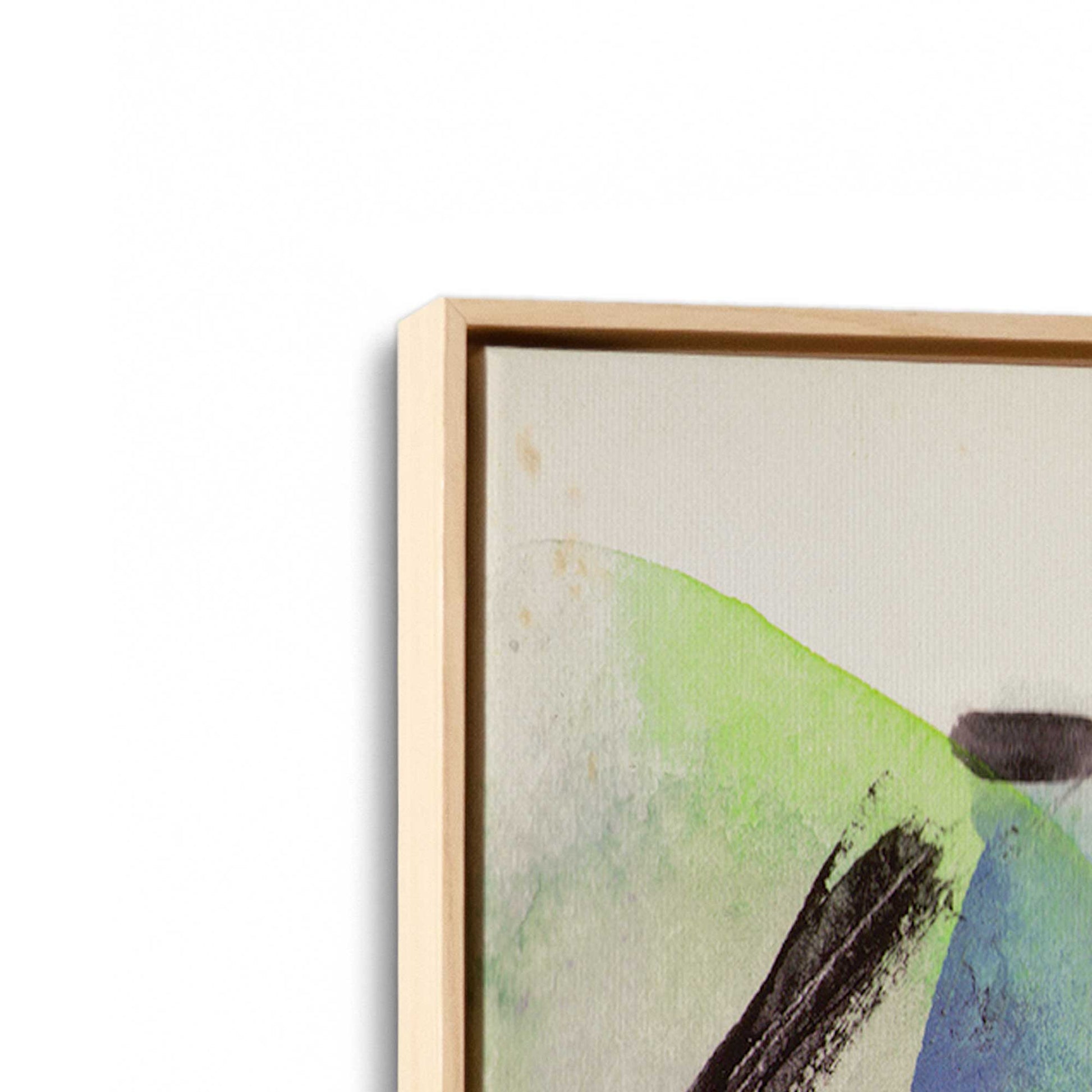 [Color:American Maple], Picture of art in a American Maple frame at an angle
