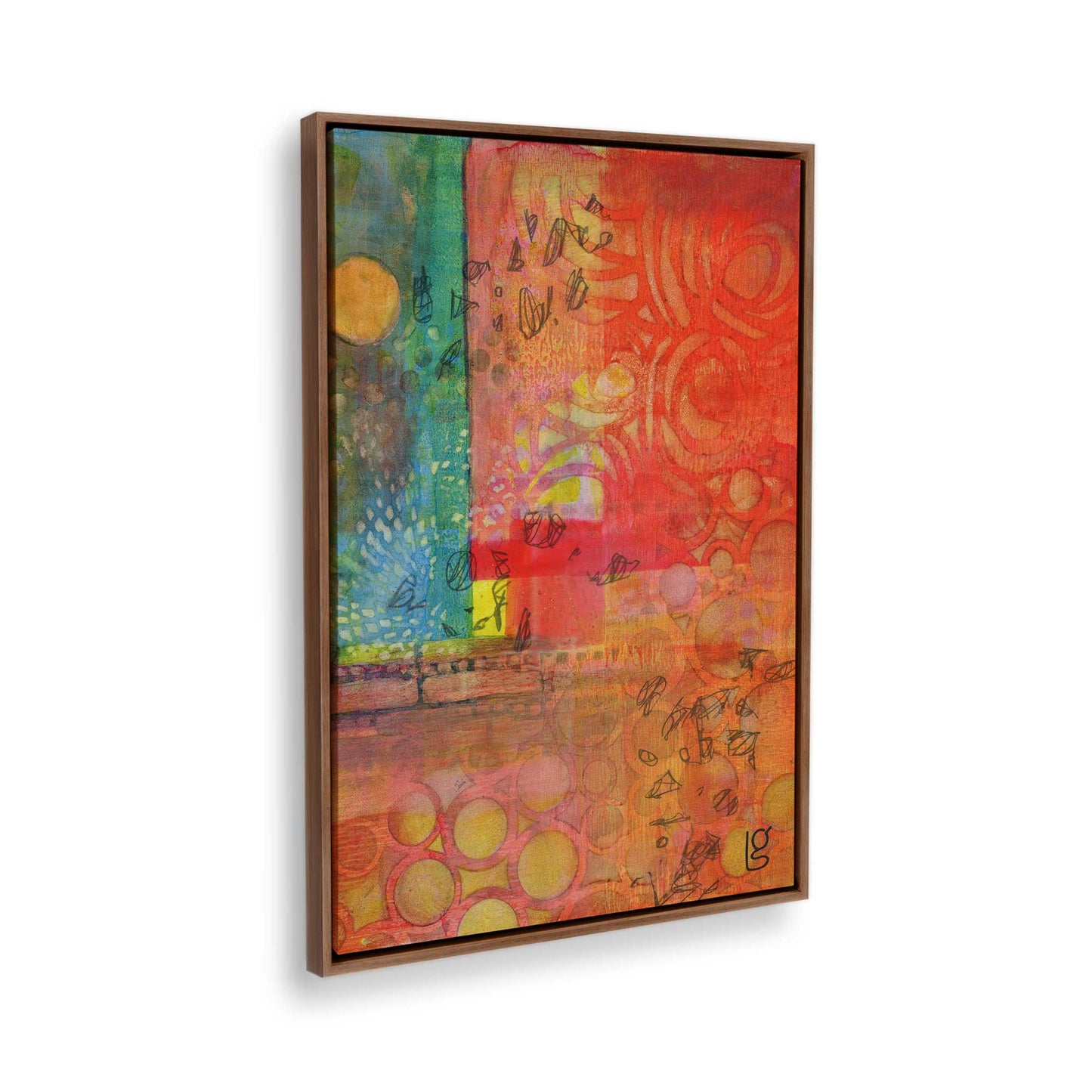 [Color:Walnut], Picture of the corner of the art