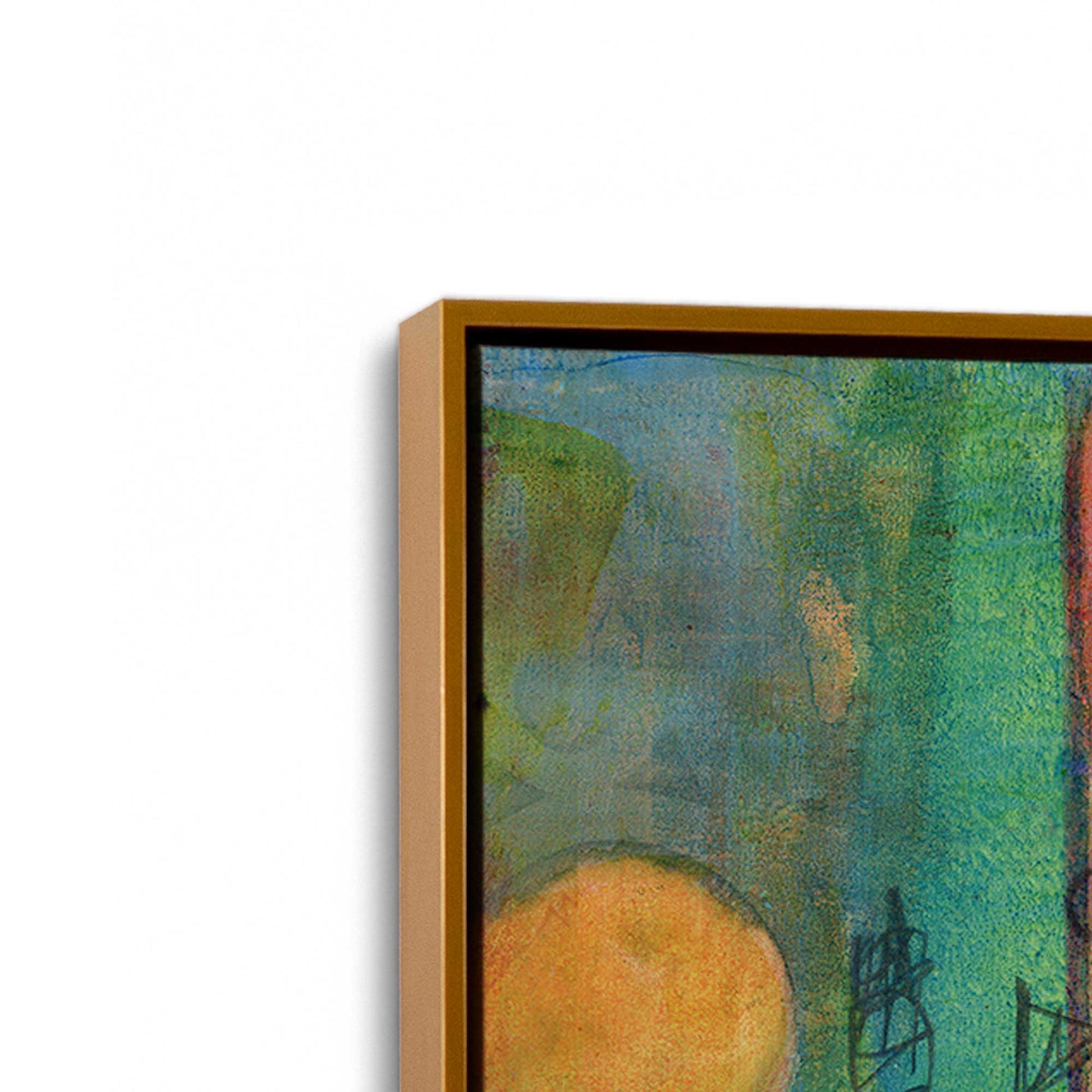[Color:Polished Gold], Picture of art in a Polished Gold frame at an angle