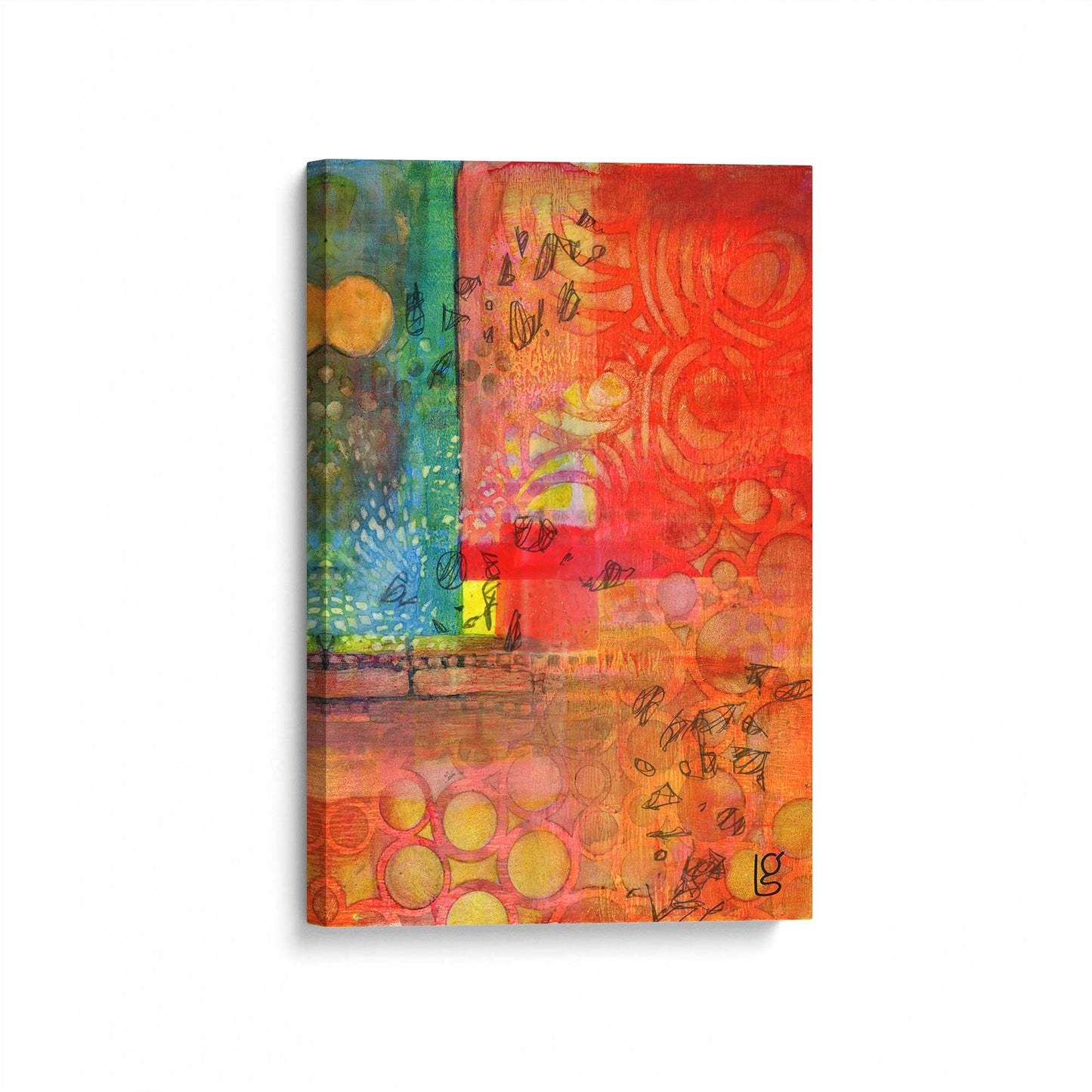 [Color:Stretched Canvas], Picture of art at an angle