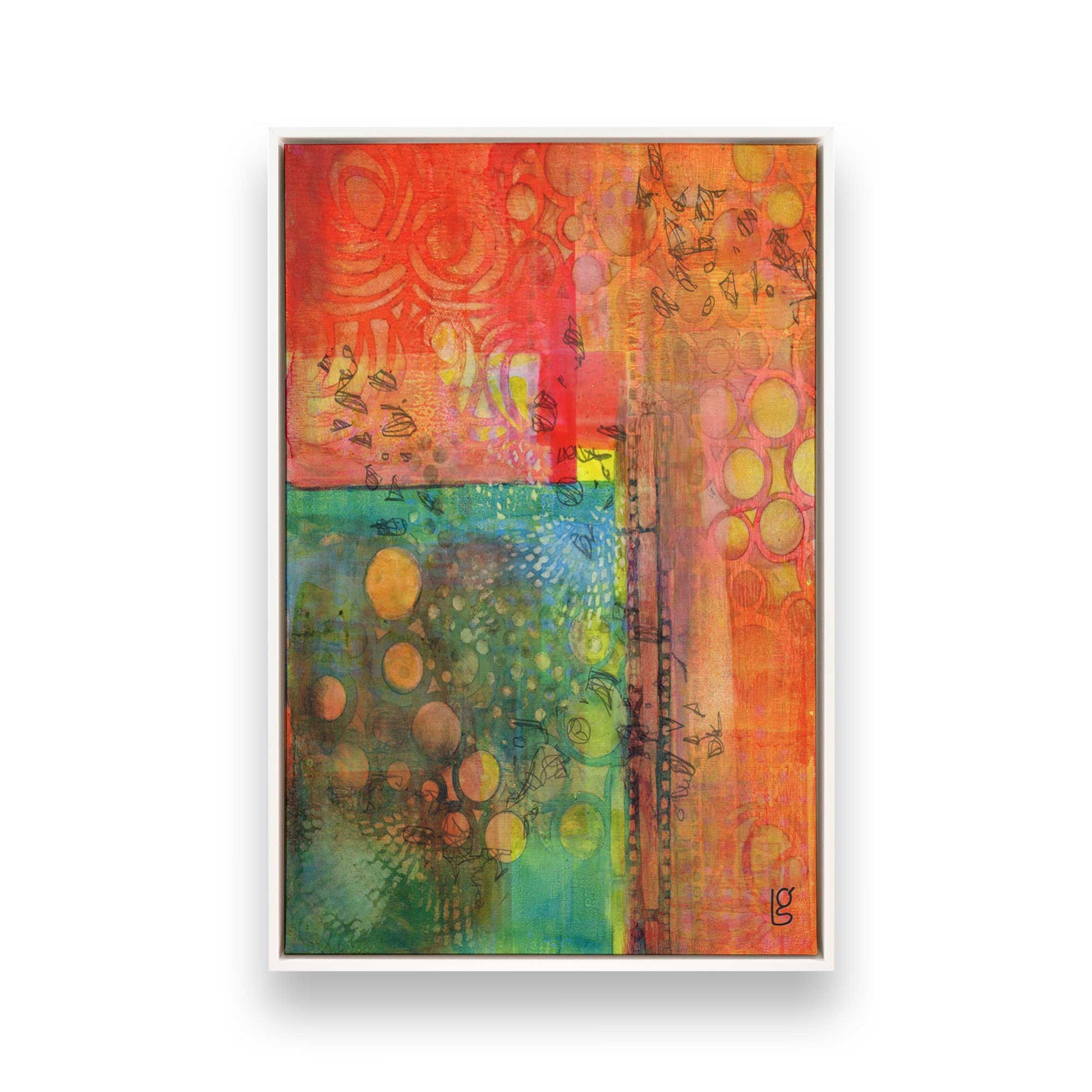 [Color:Opaque White], Picture of art in a White frame