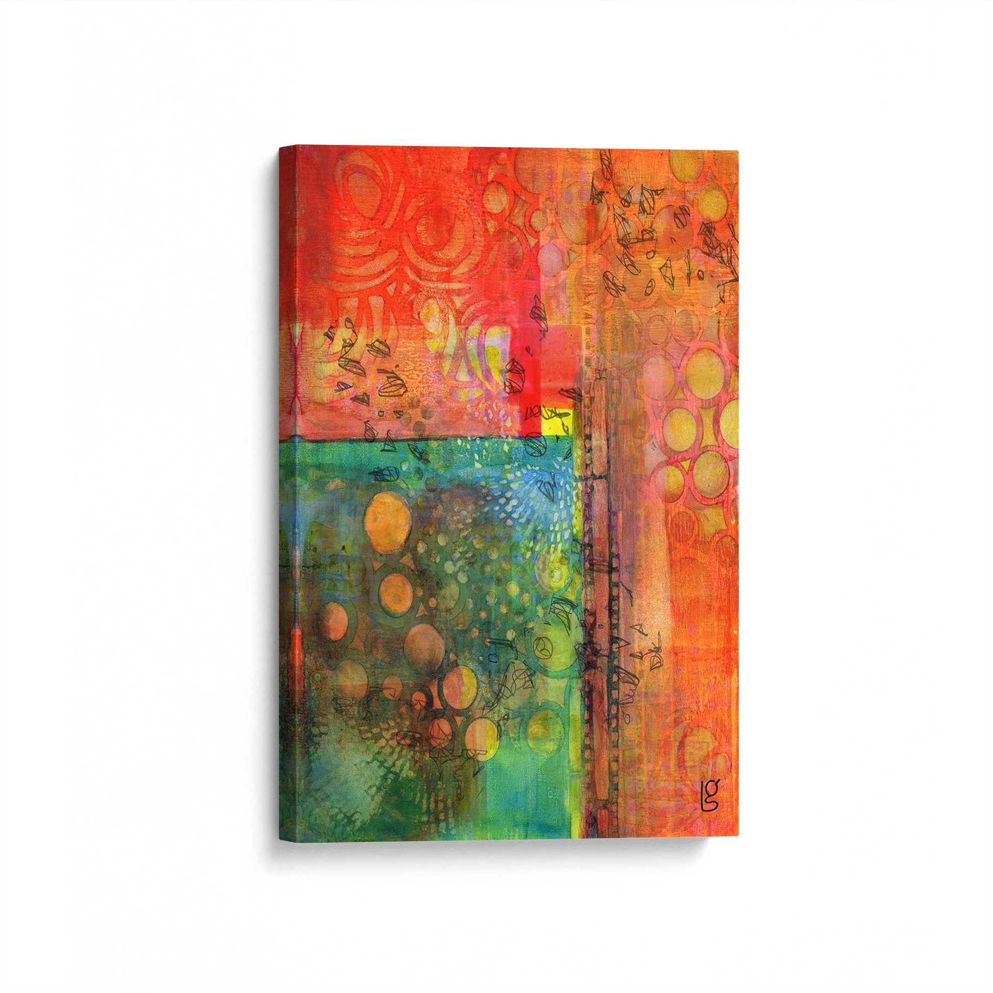 [Color:Stretched Canvas], Picture of art at an angle