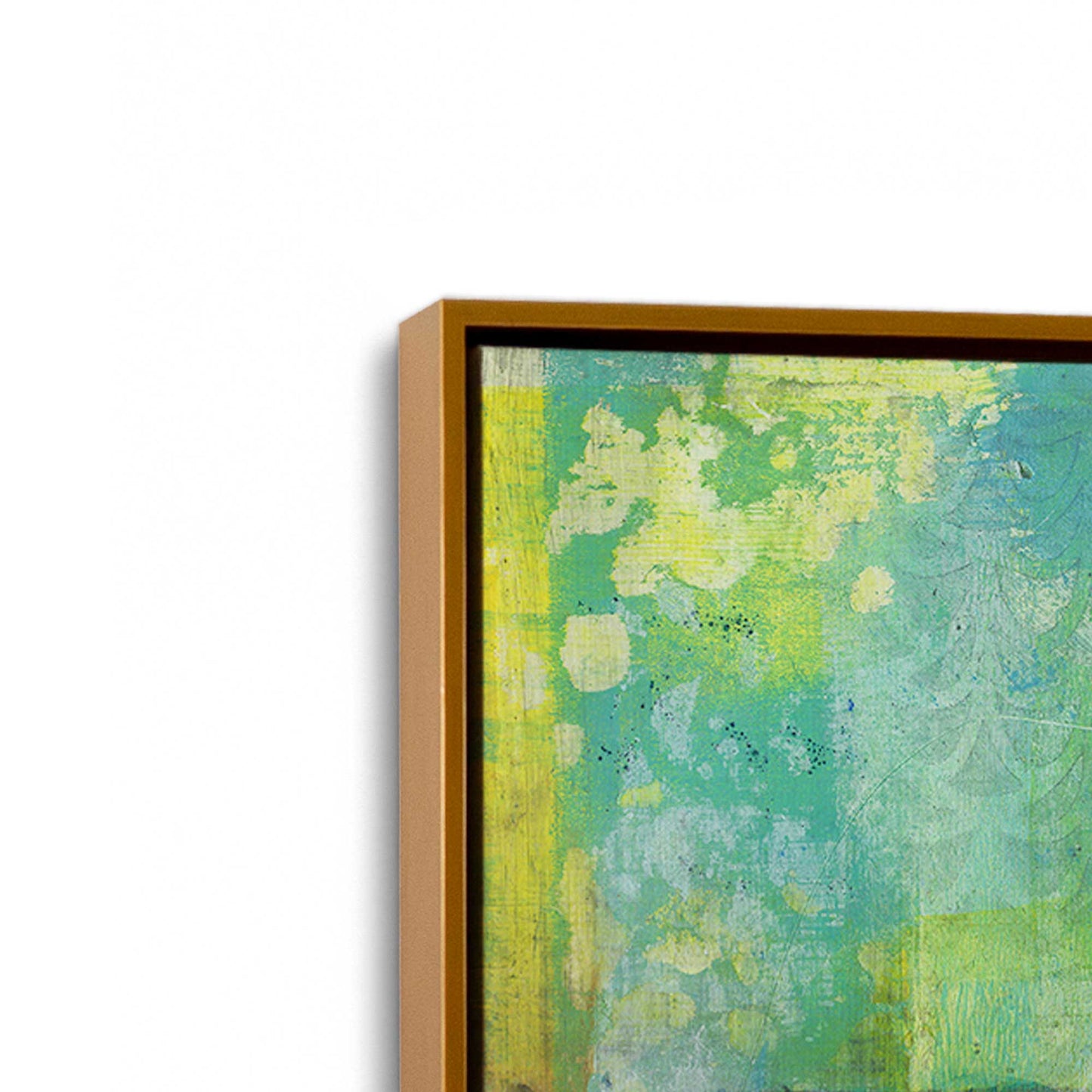 [Color:Polished Gold], Picture of art in a Polished Gold frame at an angle
