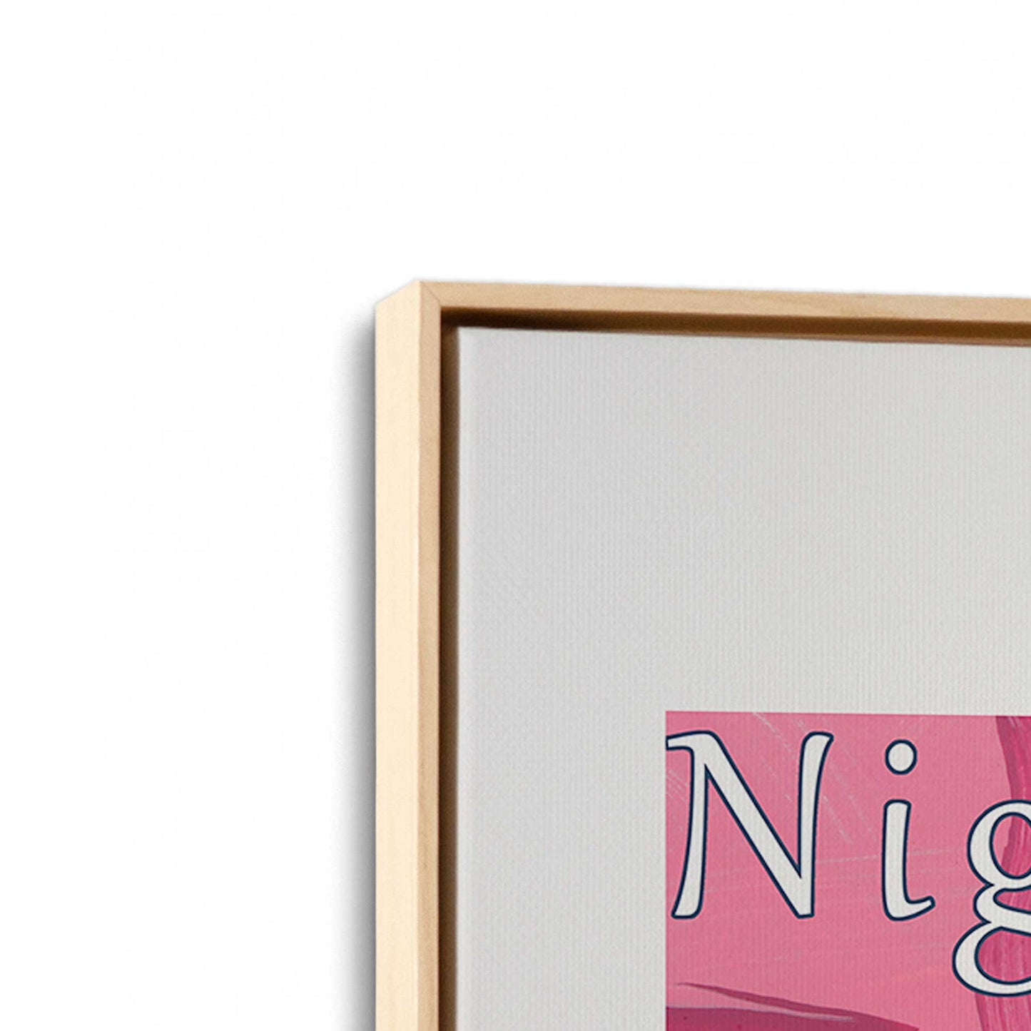 [Color:American Maple], Picture of art in a American Maple frame at an angle
