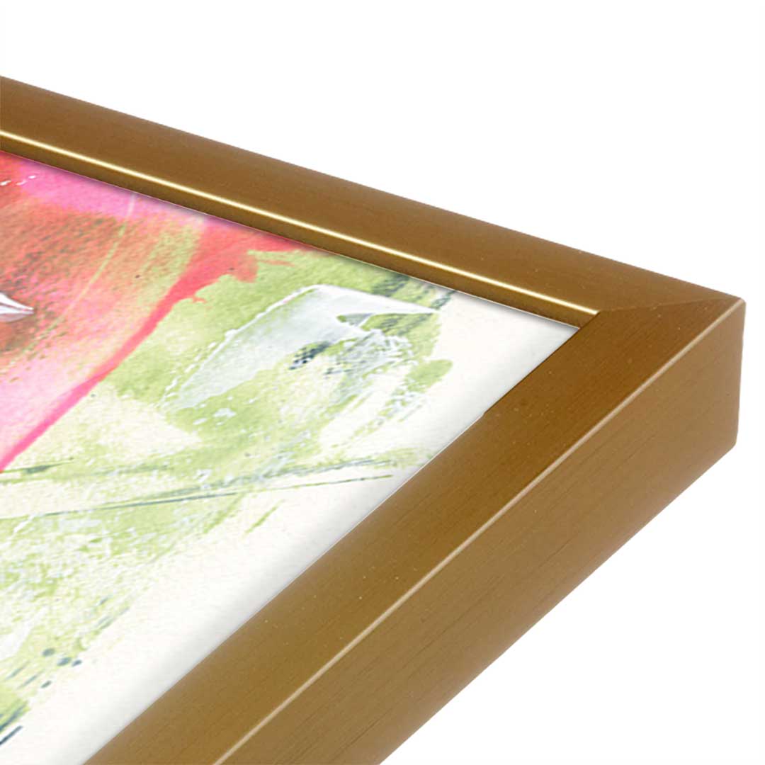 [Color:Polished Gold], Picture of art in a Polished Gold frame at an angle