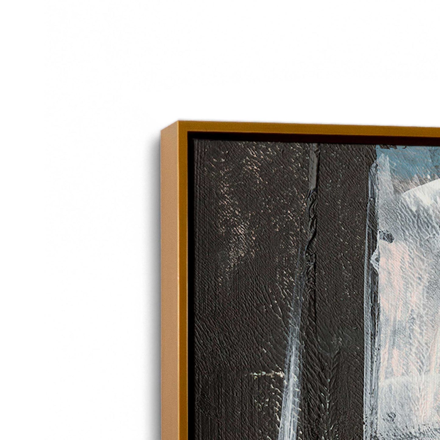 [Color:Polished Gold], Picture of art in a Polished Gold frame at an angle