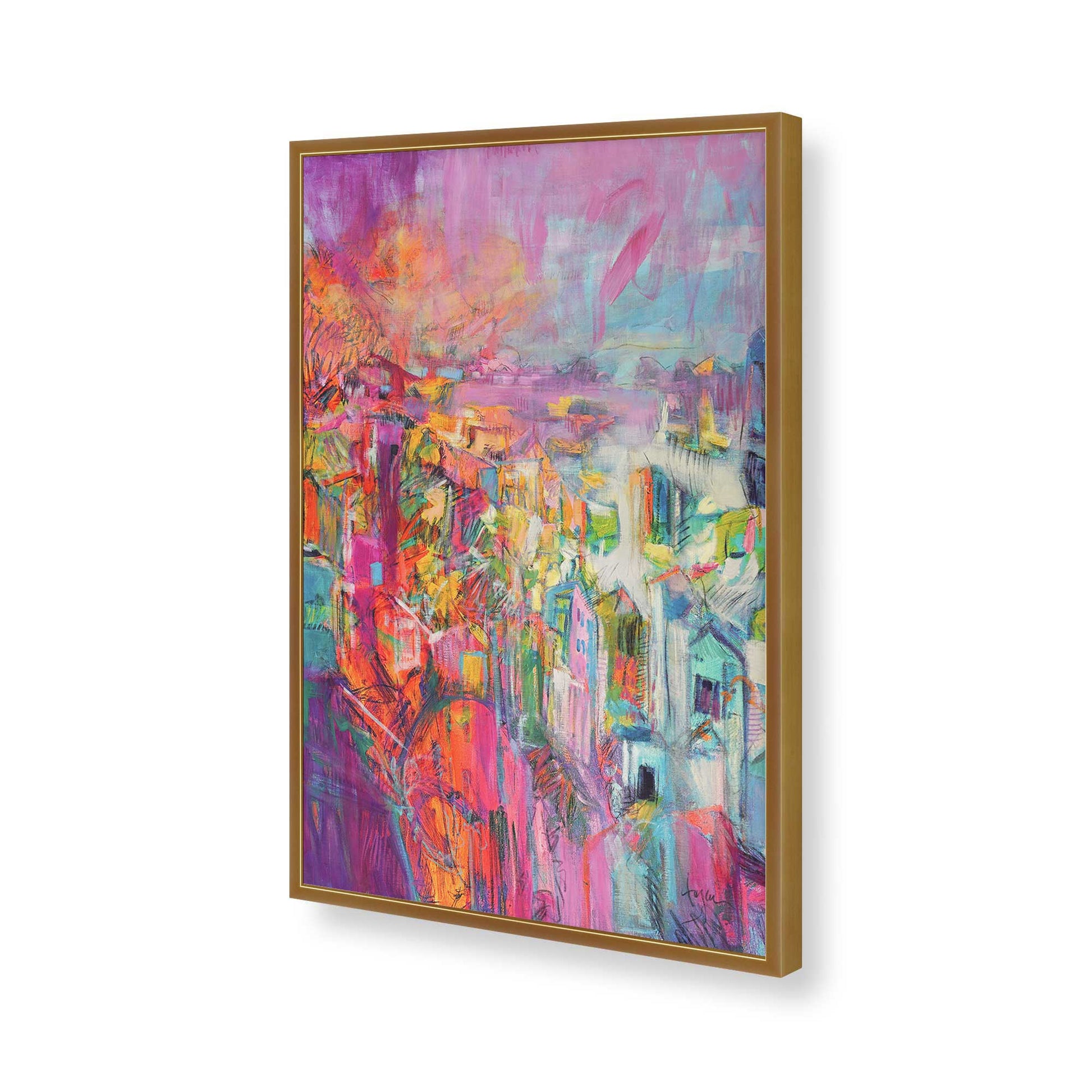 [Color:Polished Gold], Picture of art in a Polished Gold frame of the corner
