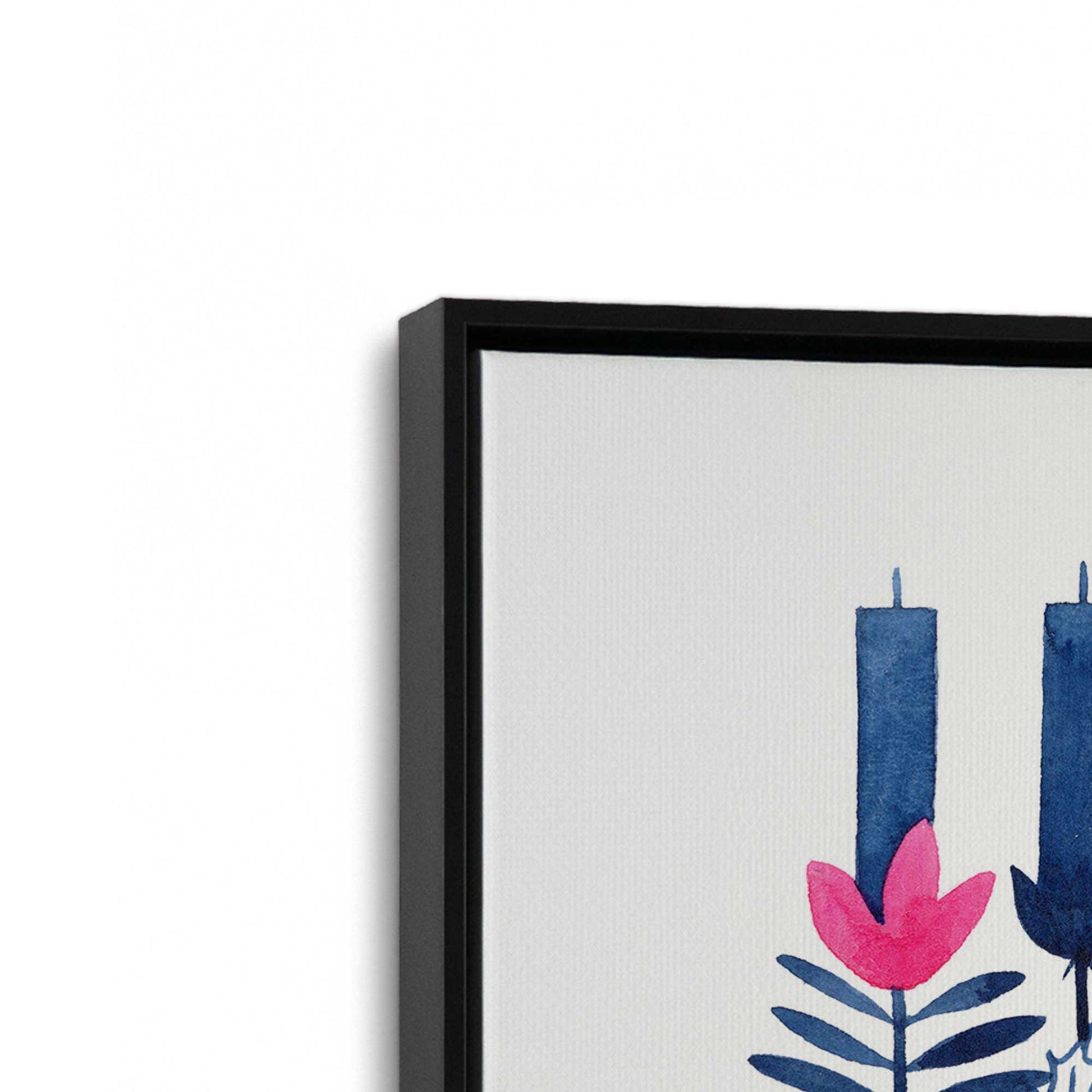 [Color:Satin Black], Picture of art in a Satin Black frame at an angle