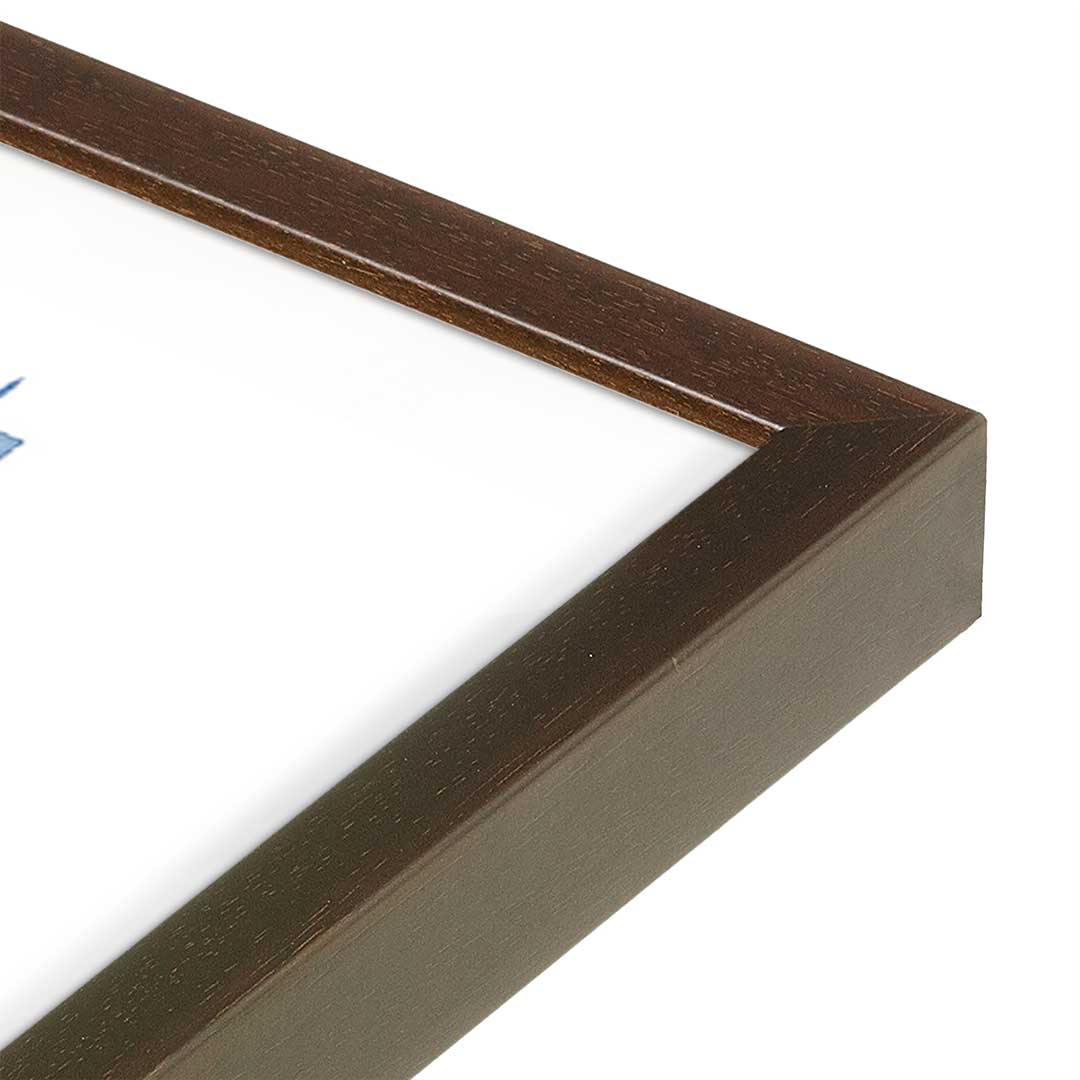 [Color:Espresso], Picture of art in a Espresso frame at an angle