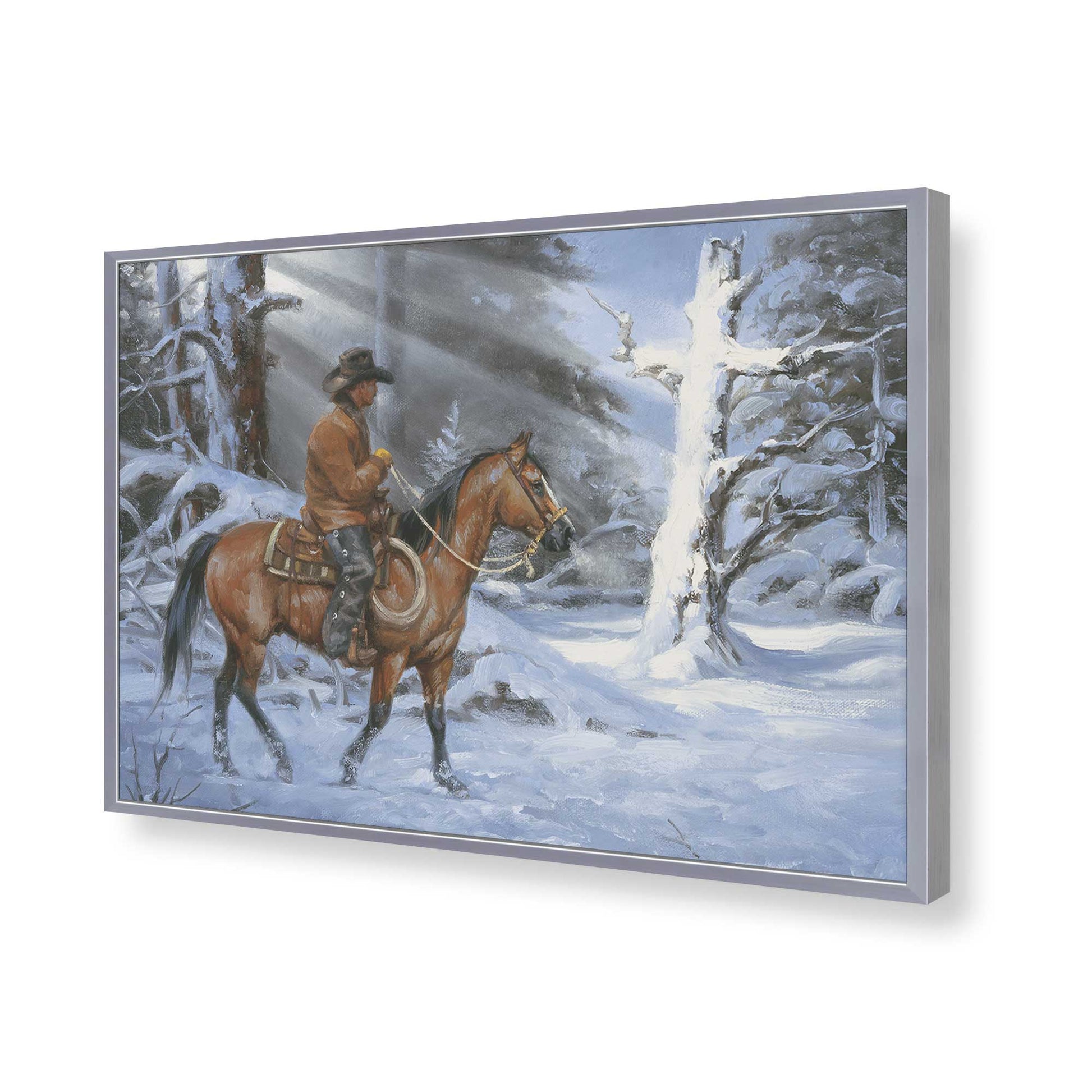 [Color:Polished Chrome], Picture of art in a Polished Chrome frame of the corner