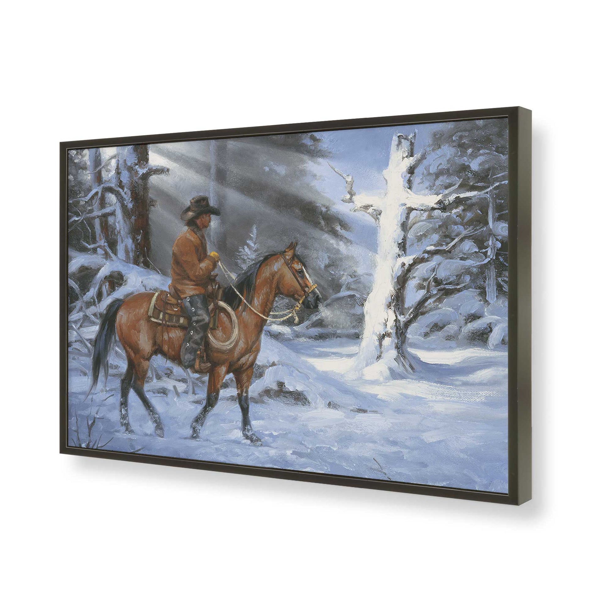 [Color:Satin Black], Picture of art in a Satin Black frame of the corner