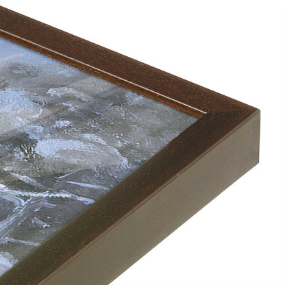 [Color:Brown], Picture of art in a Brown frame at an angle