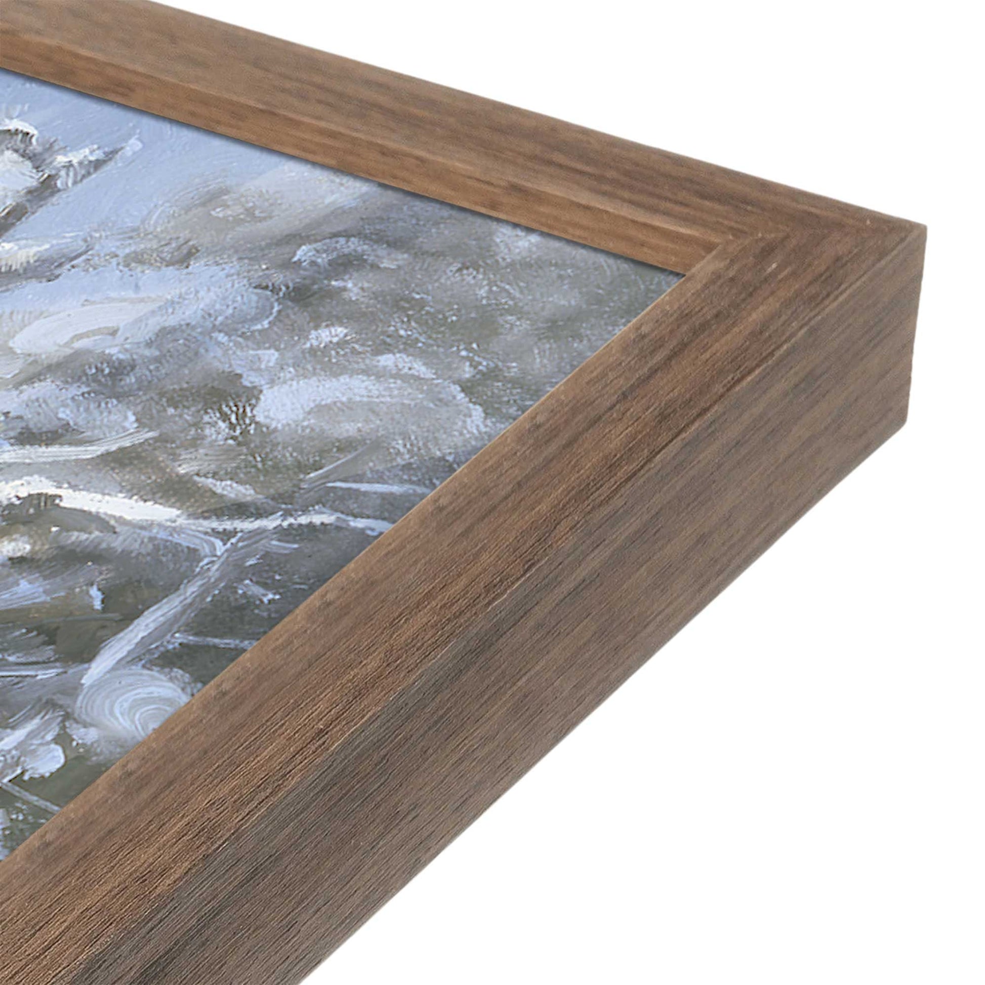 [Color:Walnut], Picture of art in a Walnut frame at an angle