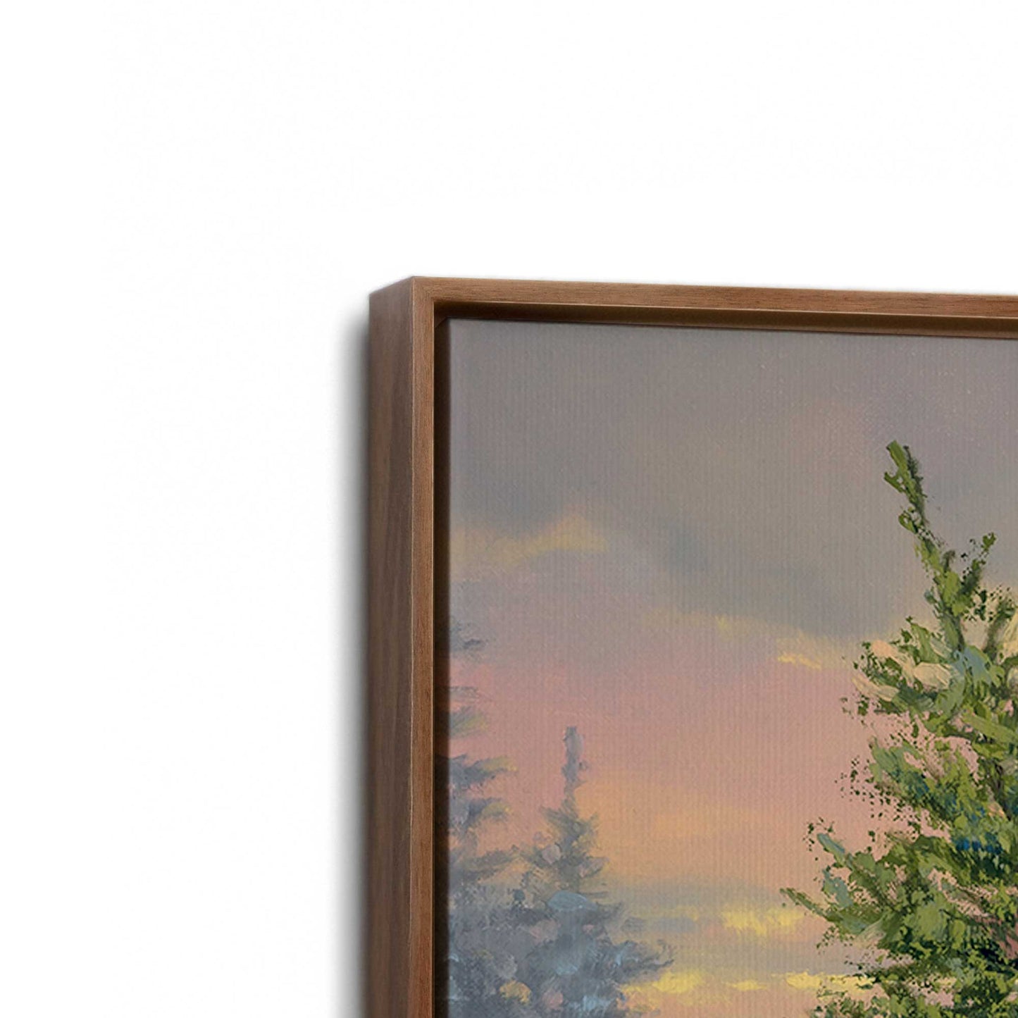 [Color:Walnut], Picture of art in a Walnut frame at an angle