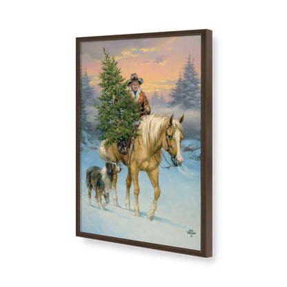 [Color:Brown], Picture of art in a Brown frame of the corner
