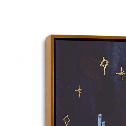 [Color:Polished Gold], Picture of art in a Polished Gold frame at an angle