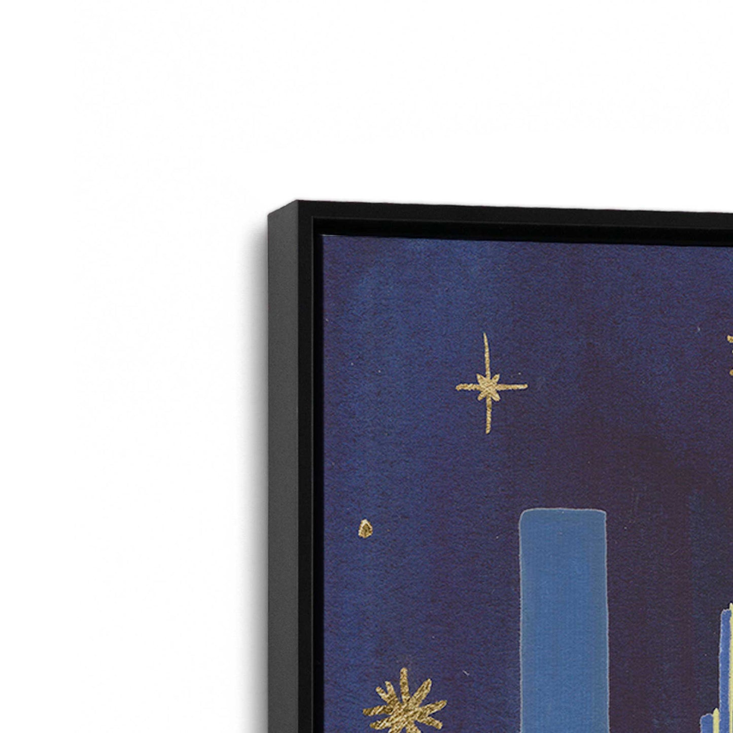 [Color:Satin Black], Picture of art in a Satin Black frame at an angle