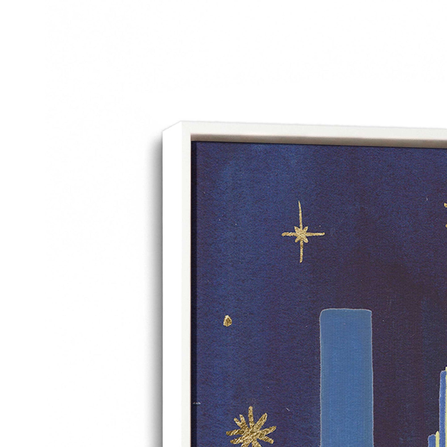 [Color:Opaque White], Picture of art in a White frame at an angle