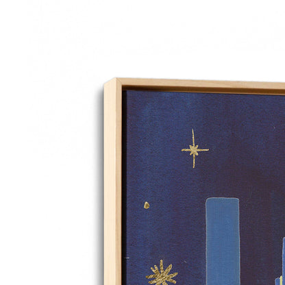 [Color:American Maple], Picture of art in a American Maple frame at an angle