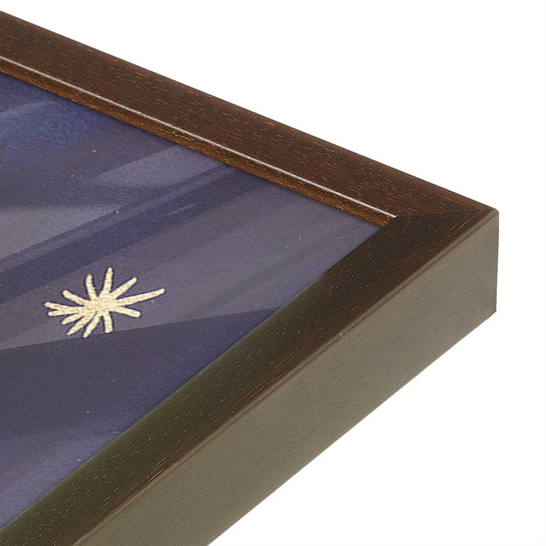 [Color:Brown], Picture of art in a Brown frame at an angle