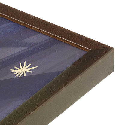 [Color:Brown], Picture of art in a Brown frame at an angle