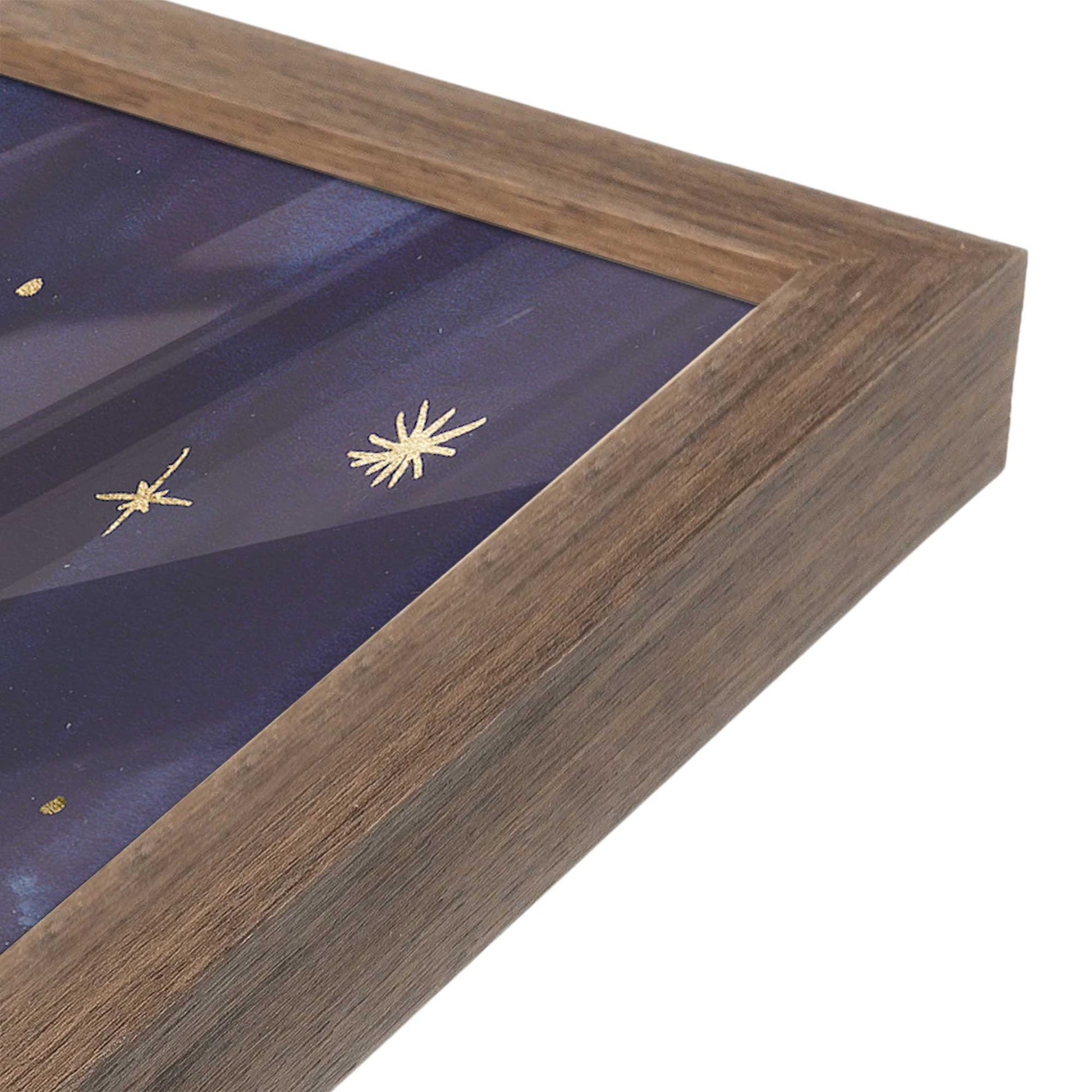 [Color:Walnut], Picture of art in a Walnut frame at an angle