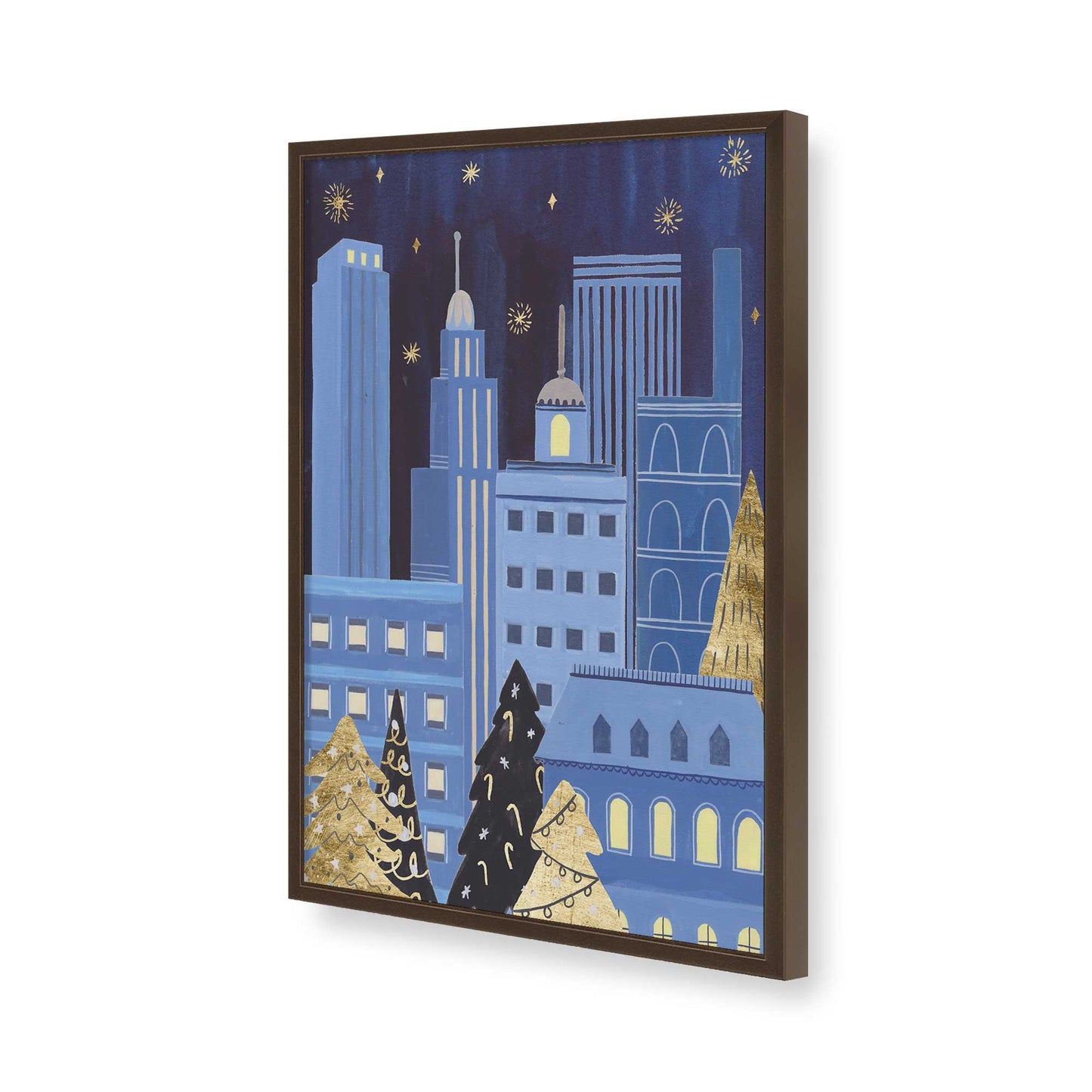 [Color:Brown], Picture of art in a Brown frame of the corner
