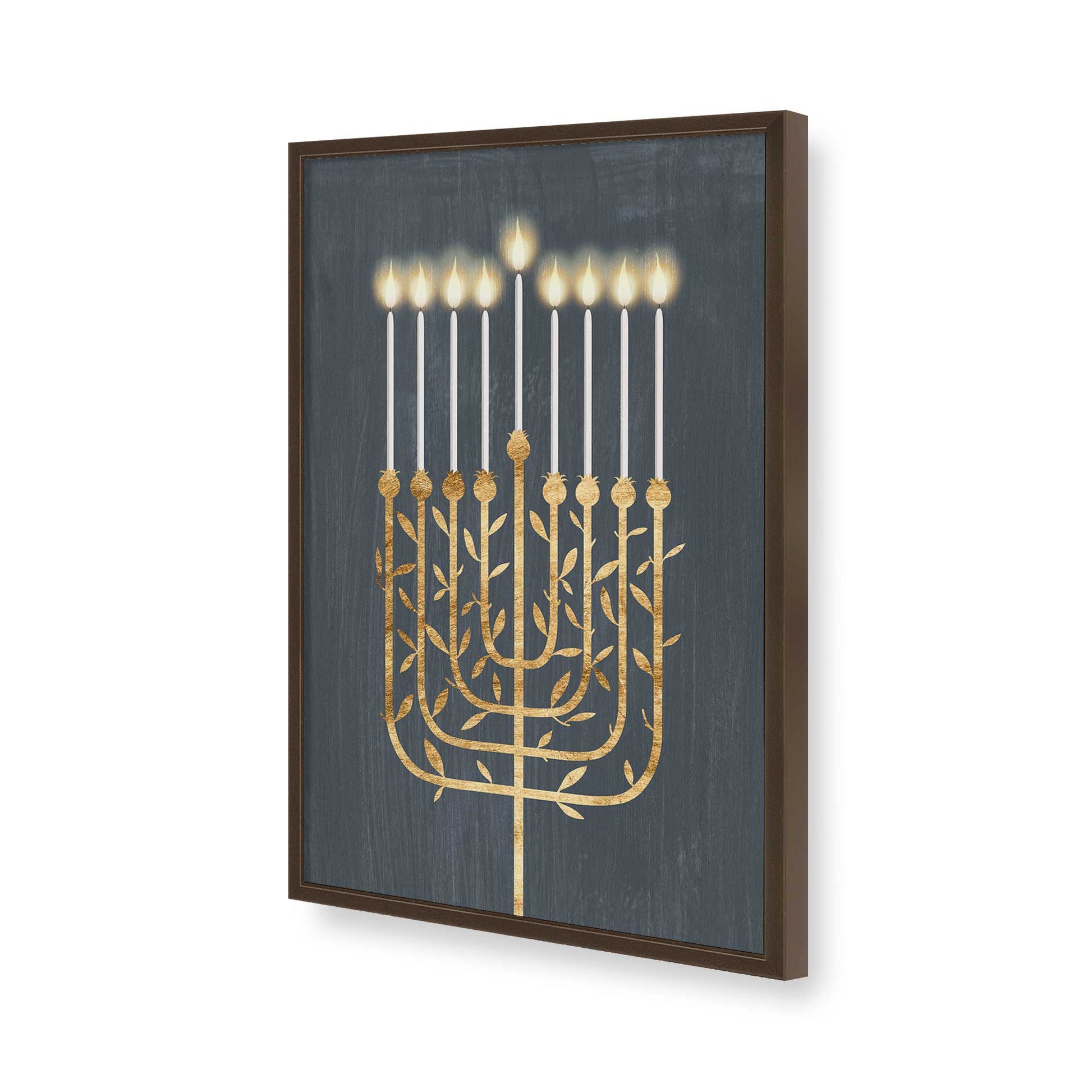 [Color:Brown], Picture of art in a Brown frame of the corner