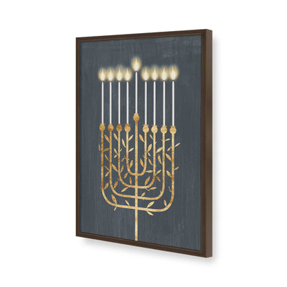 [Color:Brown], Picture of art in a Brown frame of the corner