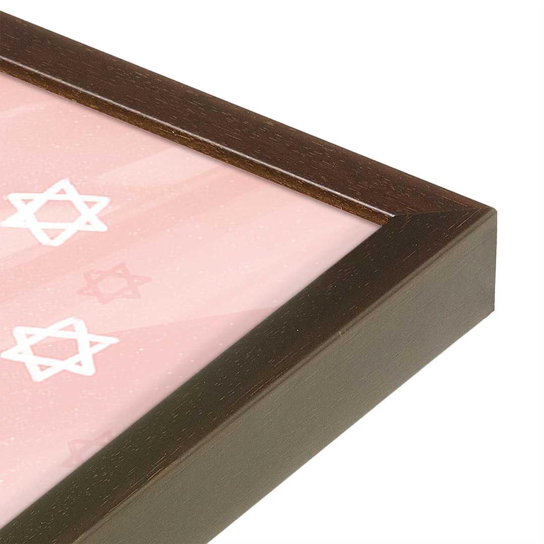 [Color:Espresso], Picture of art in a Espresso frame at an angle