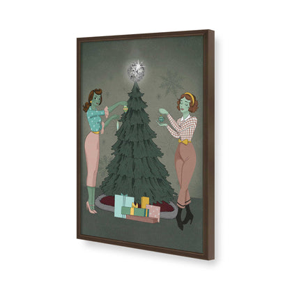 [Color:Brown], Picture of art in a Brown frame of the corner