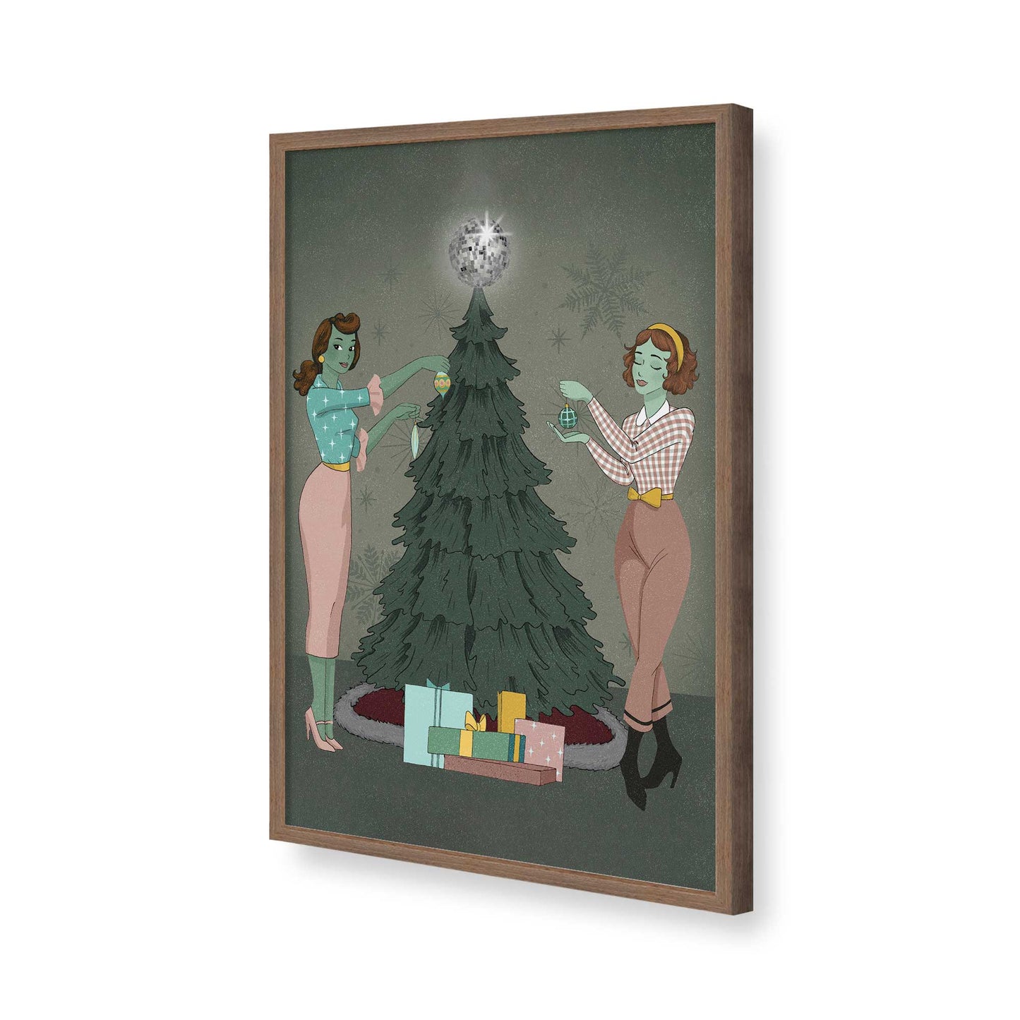 [Color:Walnut], Picture of art in a Walnut frame of the corner
